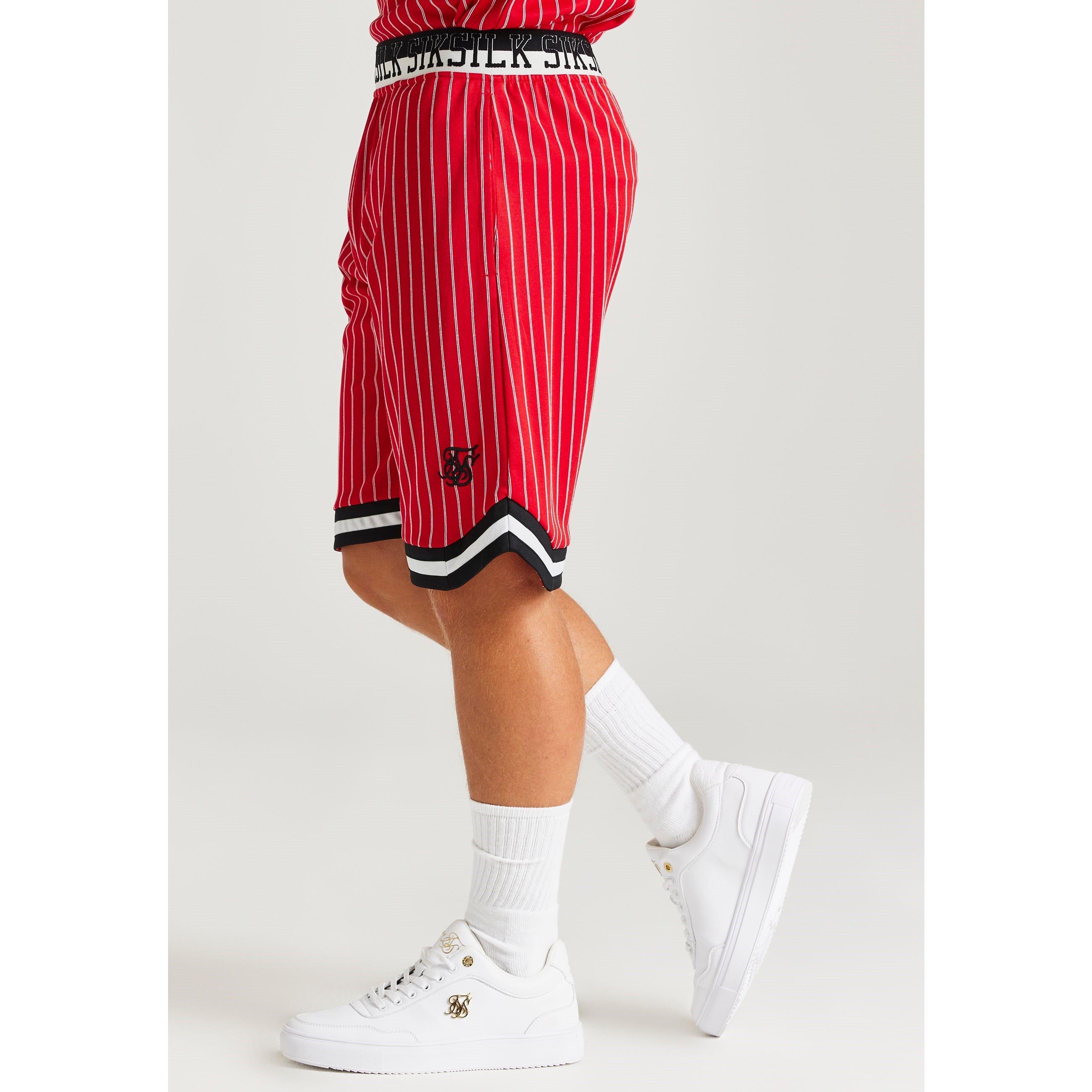 Red - SikSilk - Retro Classic Basketball Shorts - 2