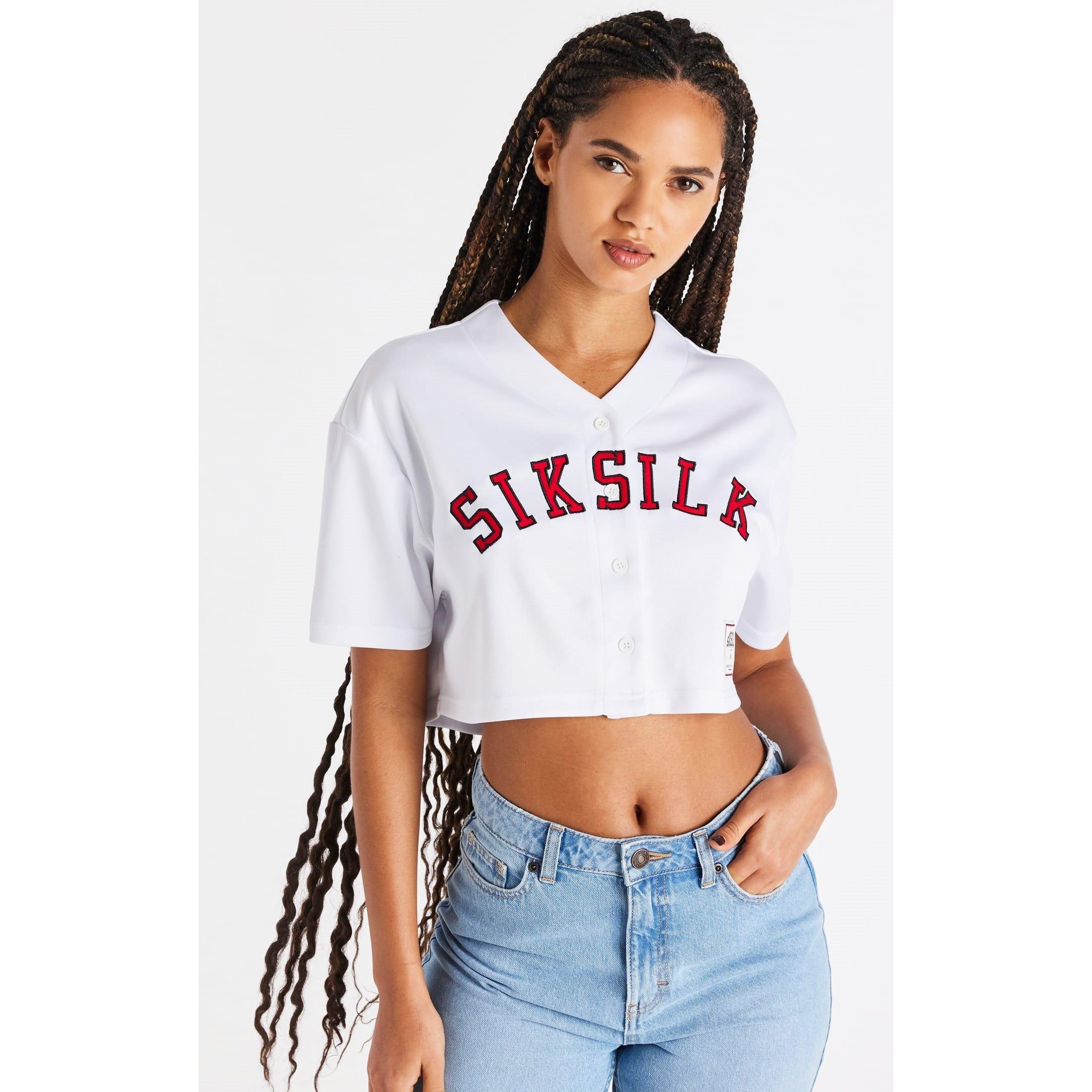 White - SikSilk - Baseball Cropped Jersey - 1
