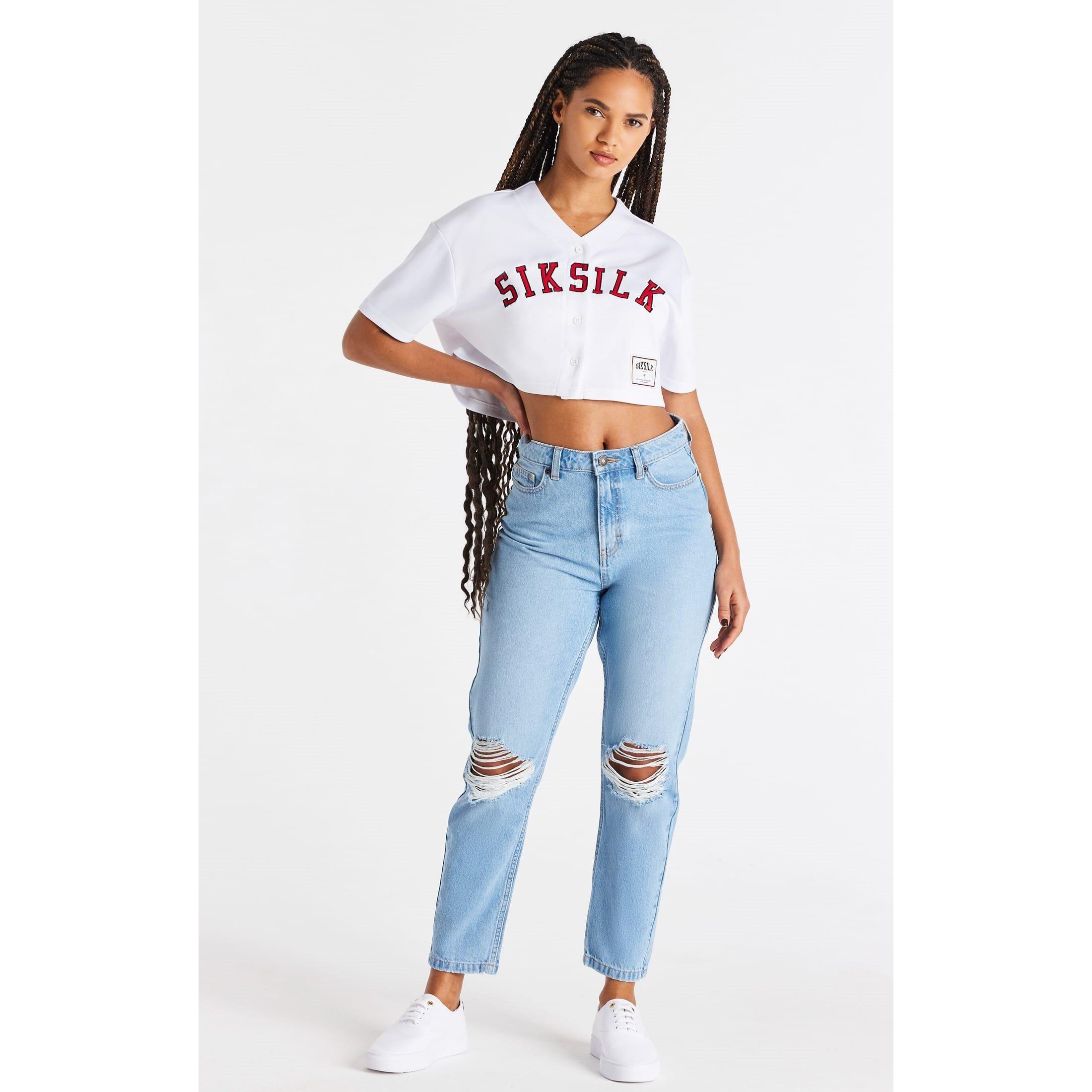 White - SikSilk - Baseball Cropped Jersey - 3