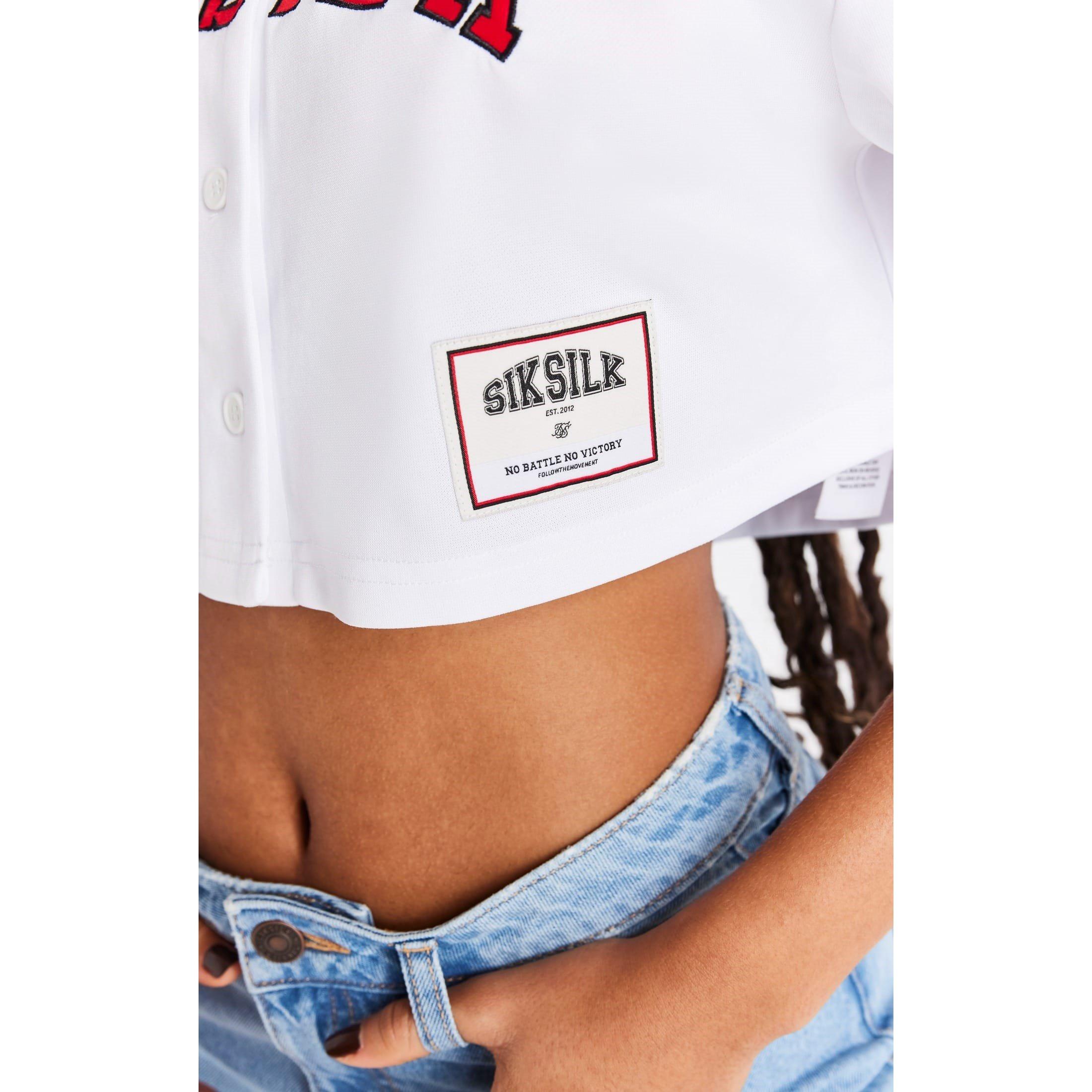White - SikSilk - Baseball Cropped Jersey - 6