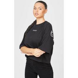SikSilk Branded Cropped T-Shirt