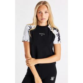 SikSilk Floral Panel T-Shirt