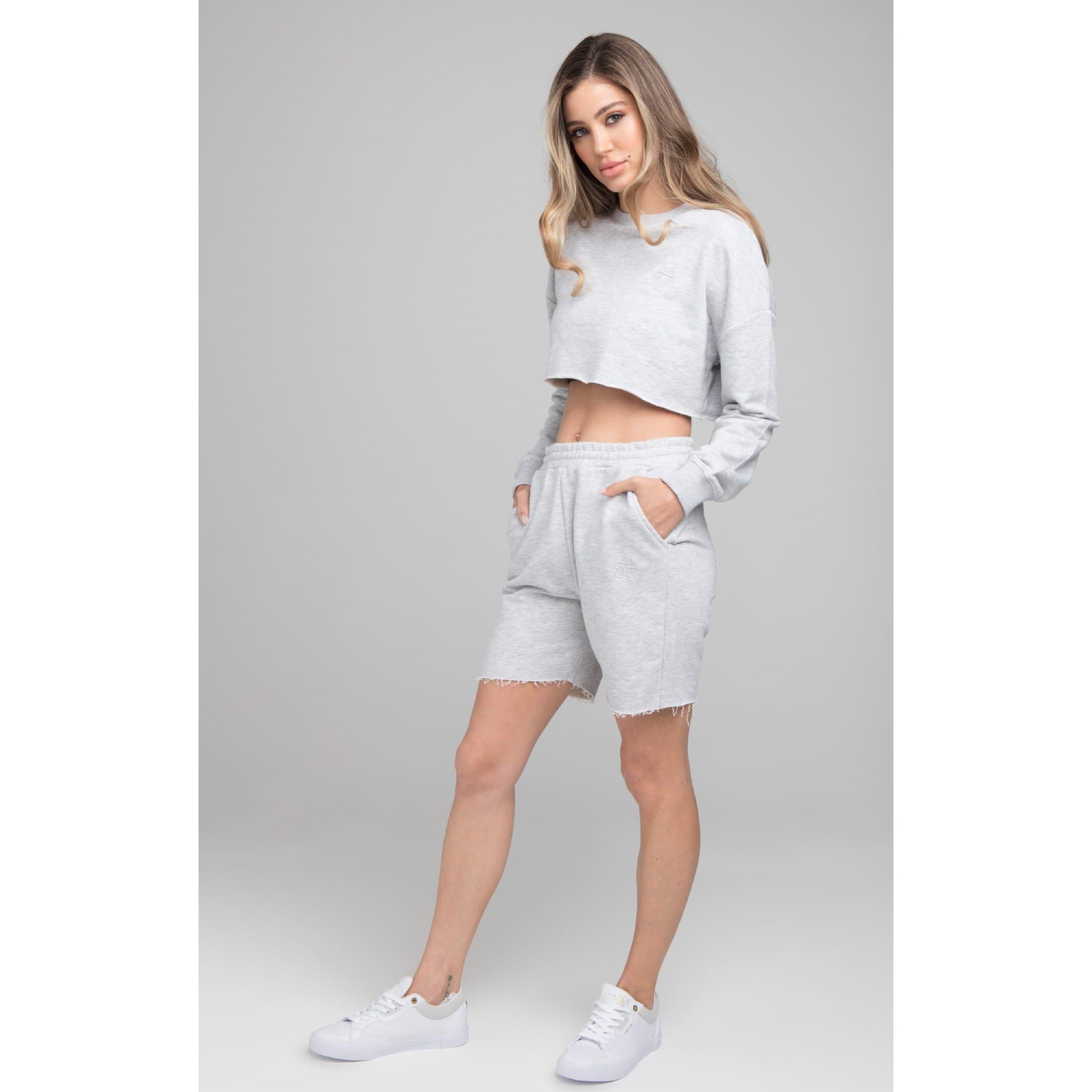 Grey - SikSilk - Cropped Sweatshirt - 3