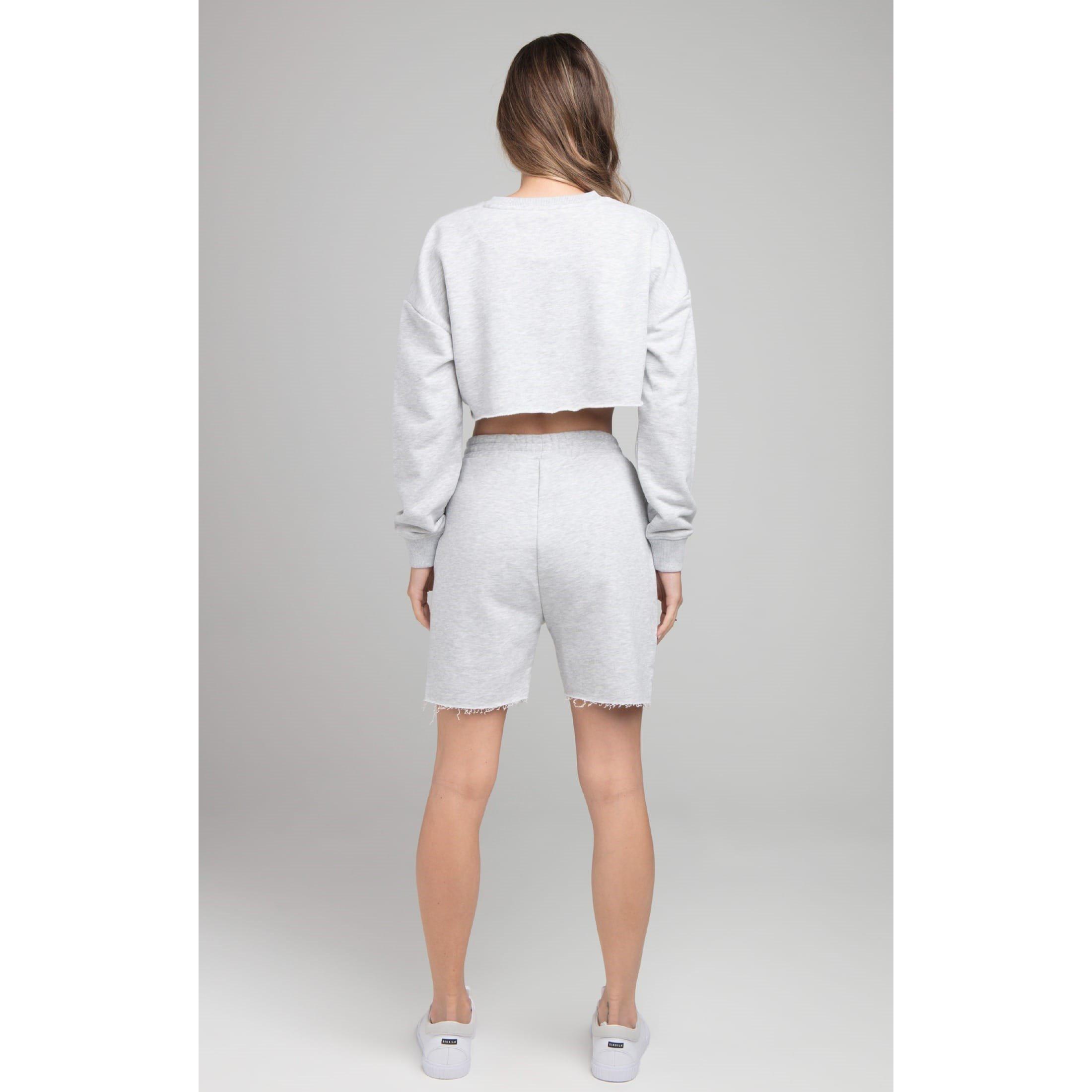 Grey - SikSilk - Cropped Sweatshirt - 5