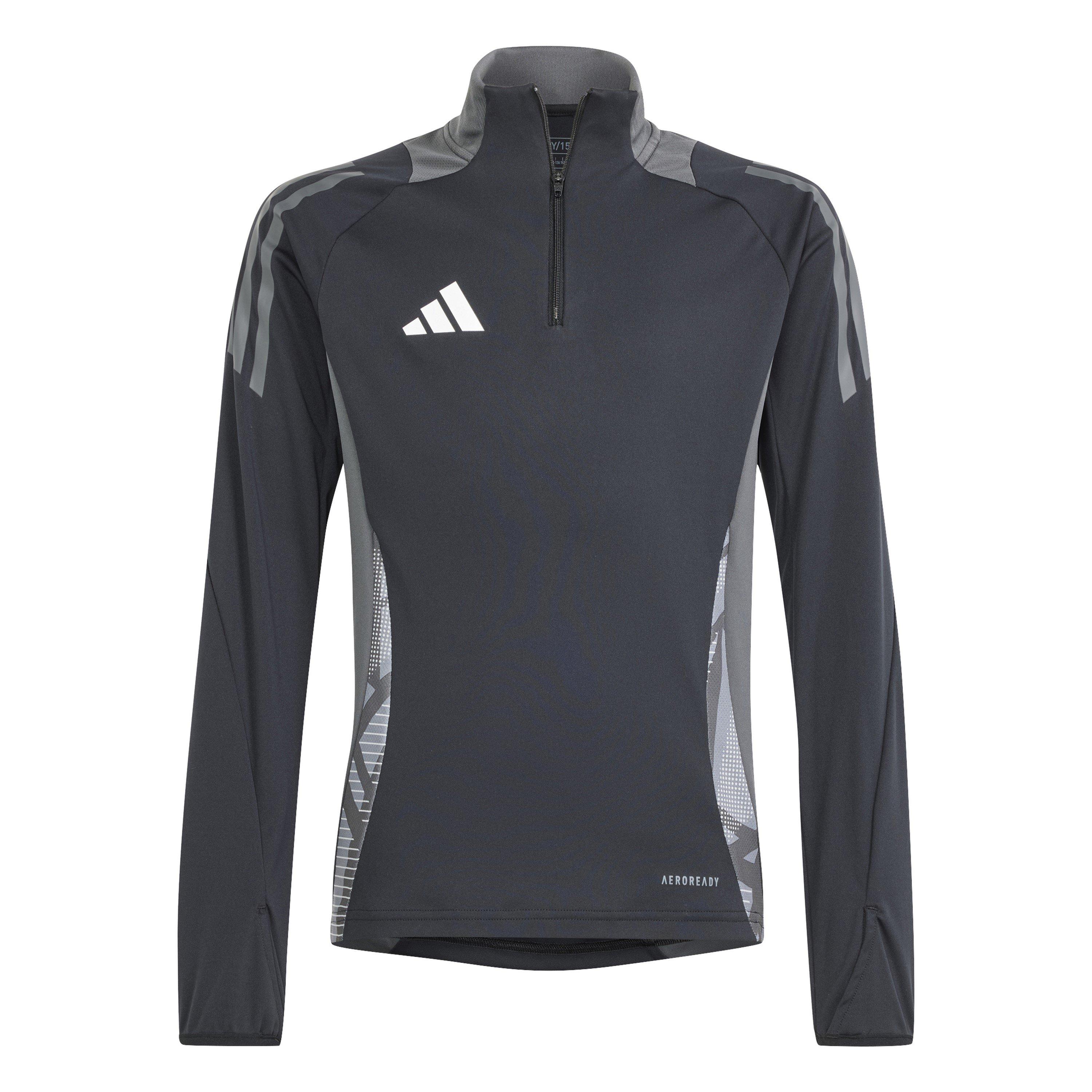 Adidas  Kids ' Quarter Zip Fleece - Black/Dark Grey - 7-8 Years
