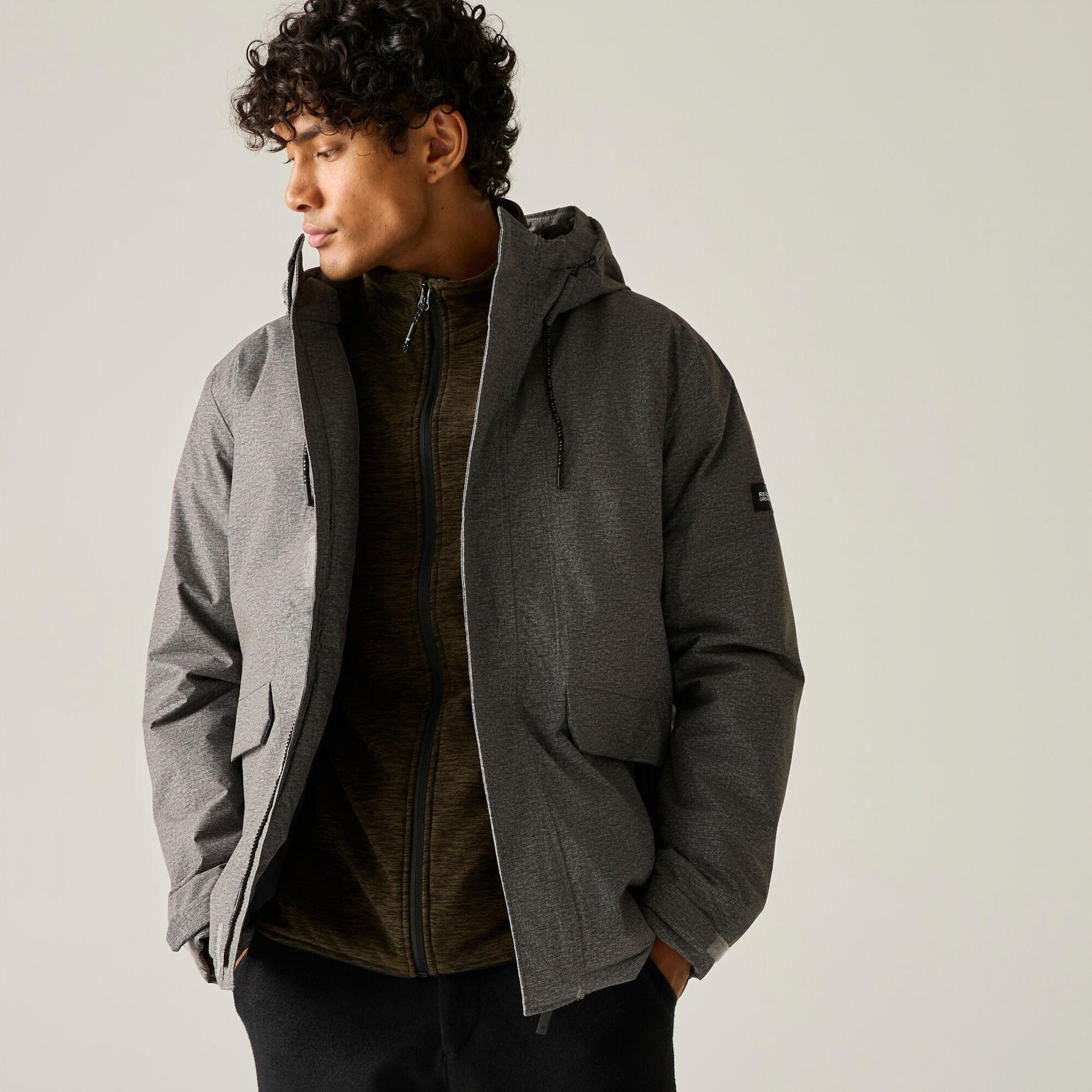 Regatta Men's Sterlings Waterproof Jacket Mineral Grey Marl(Black) 3XL - Image 3