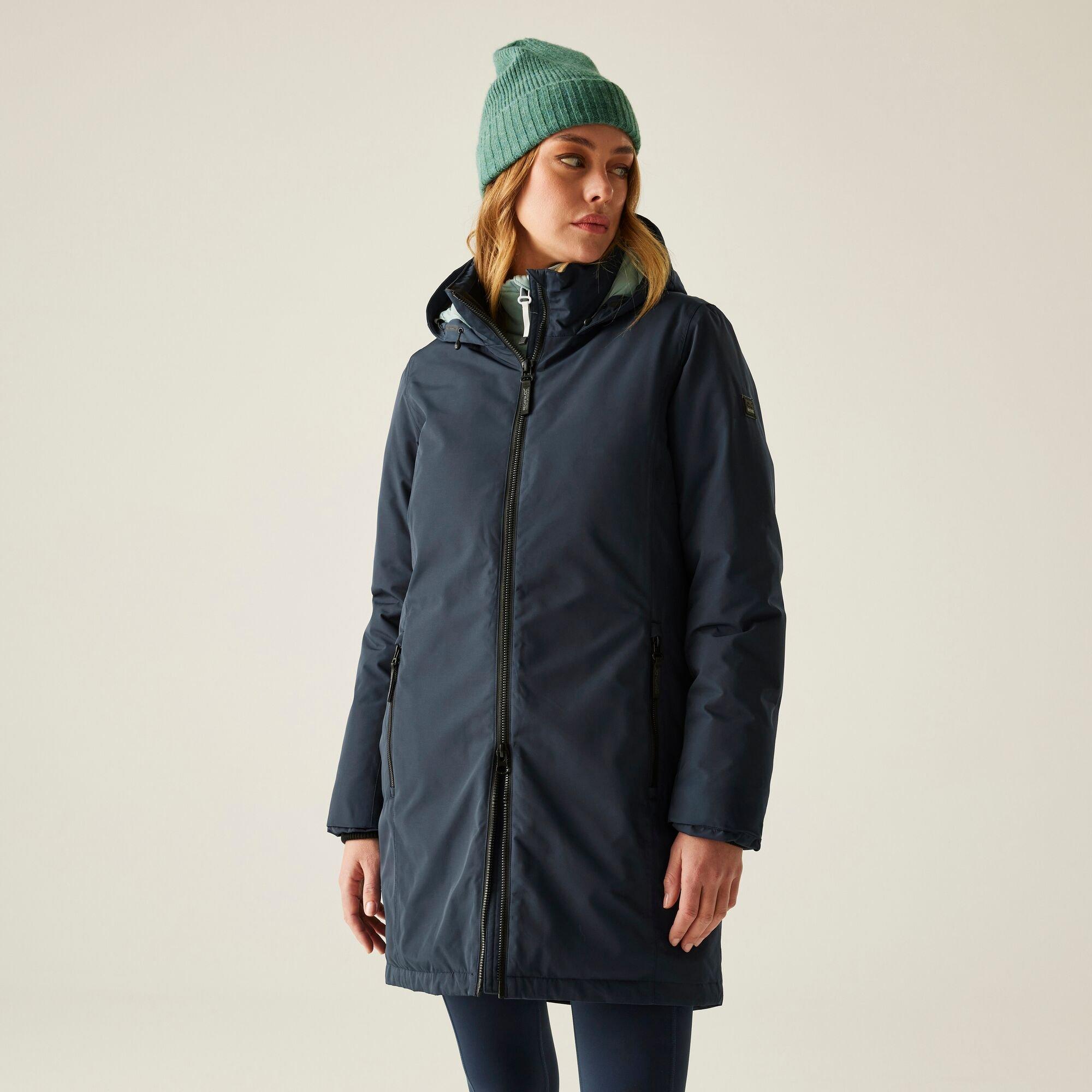 Regatta Women's Marron Long Length Insulated Waterproof Jacket - Navy Blue - 18