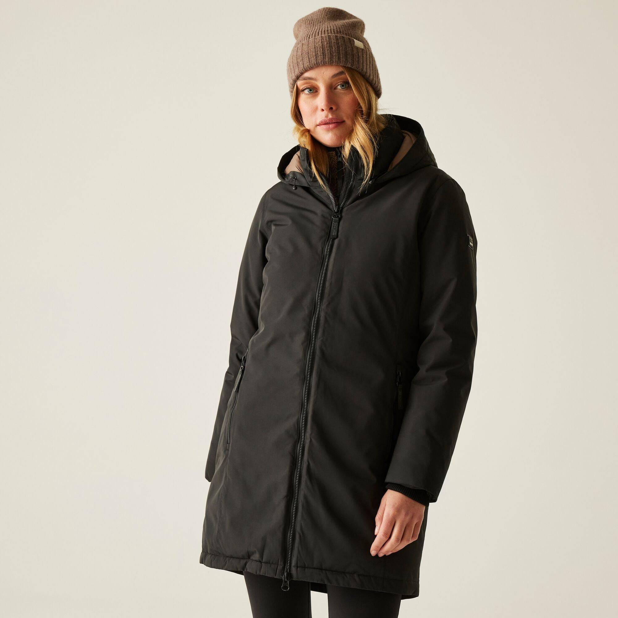 Regatta Women's Marron Long Length Insulated Waterproof Jacket - Mocha Black - 12