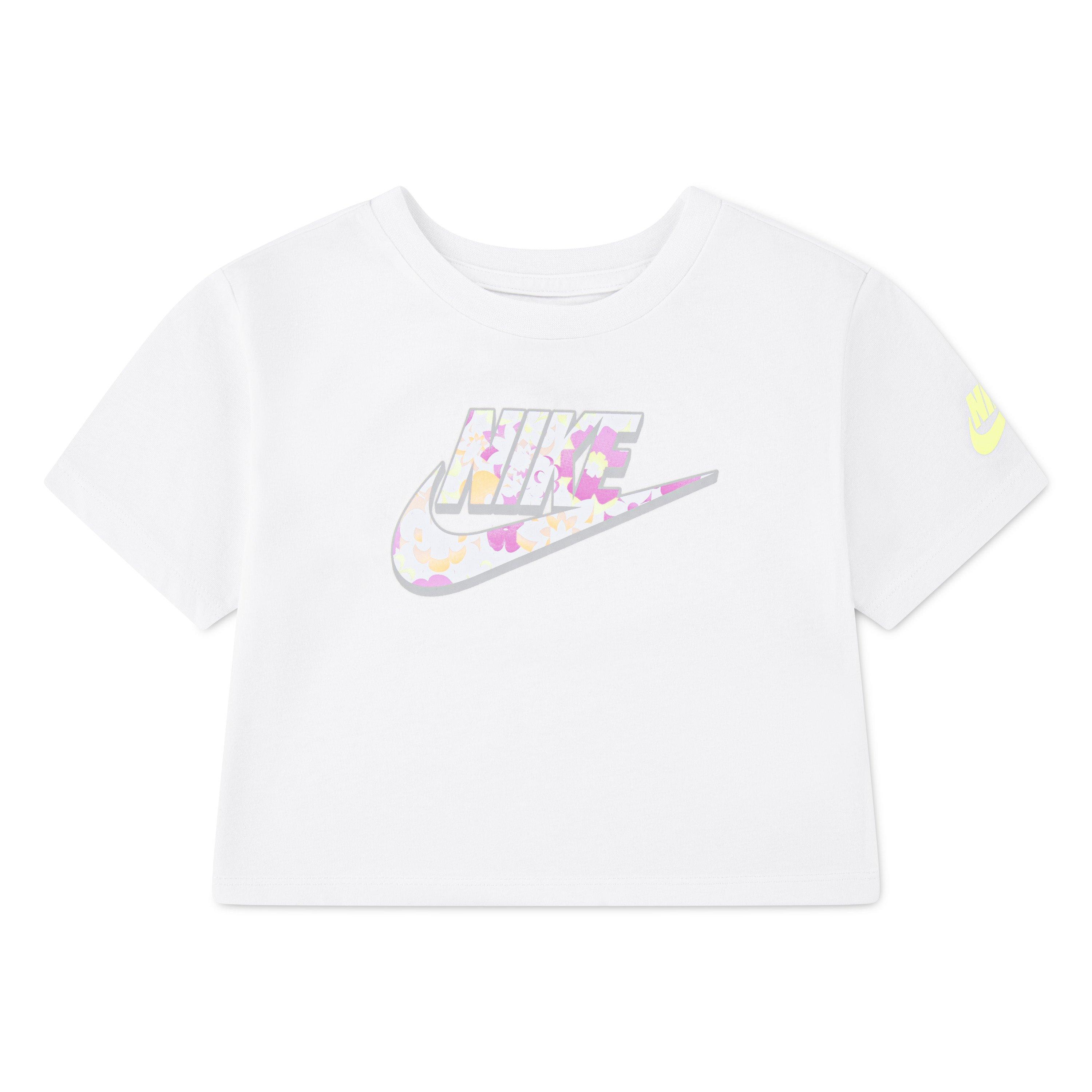 White - Nike - Kids' Flow-Ral Boxy Graphic T-Shirt - 1