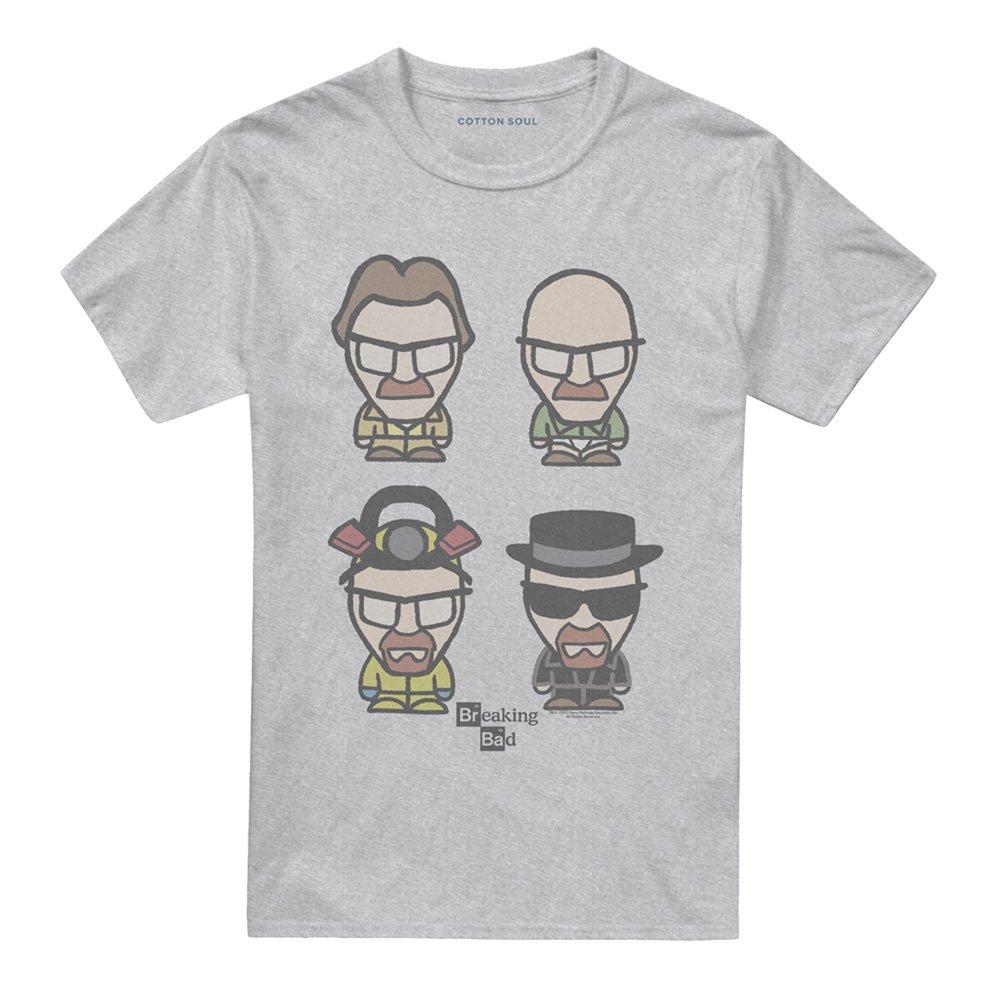 Grey - Breaking Bad - Breaking Bad Faces Of Walt T Shirt Athletic Heath - 4