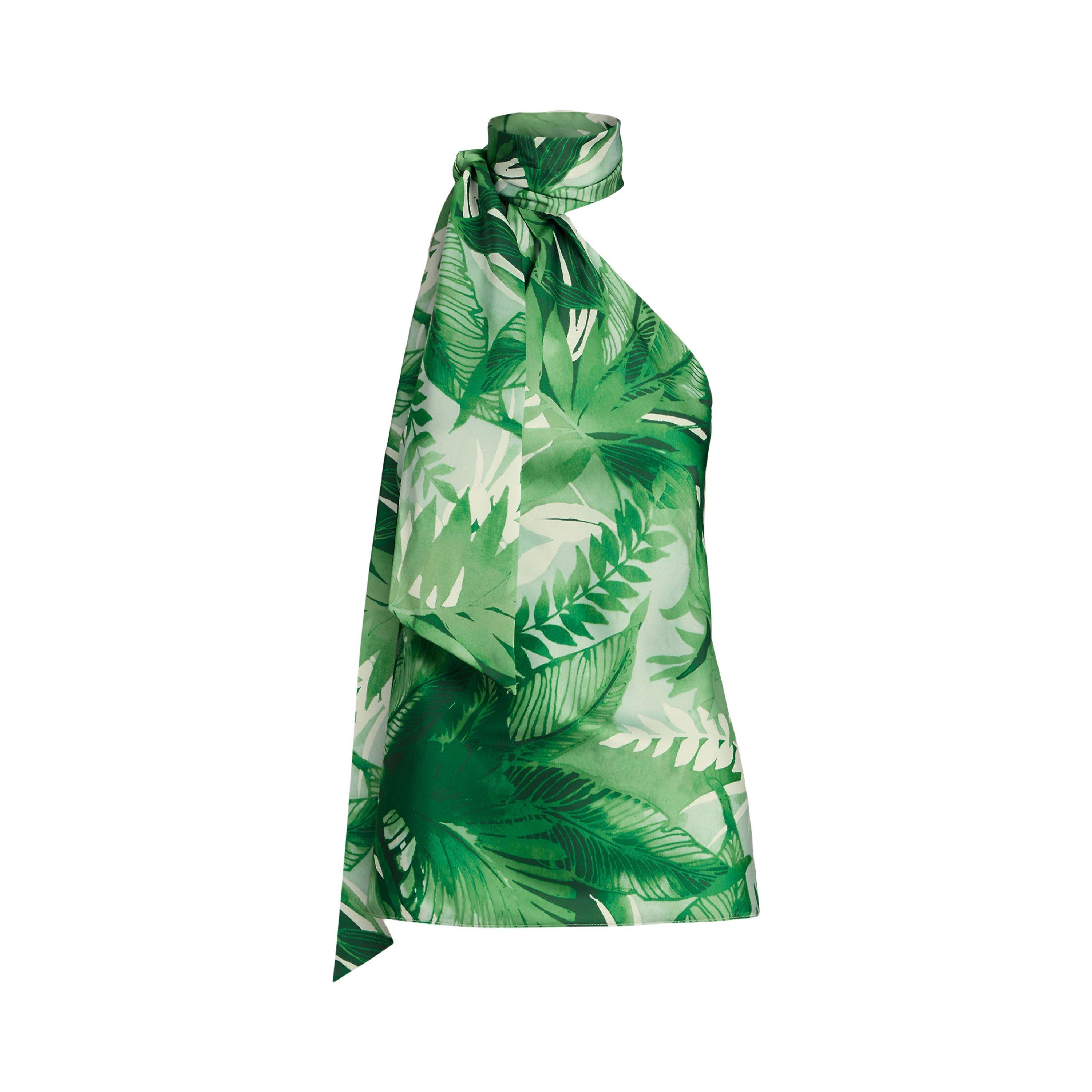 Lauren By Ralph Lauren Women's Green  Komette Halter Blouse - 14 (L)