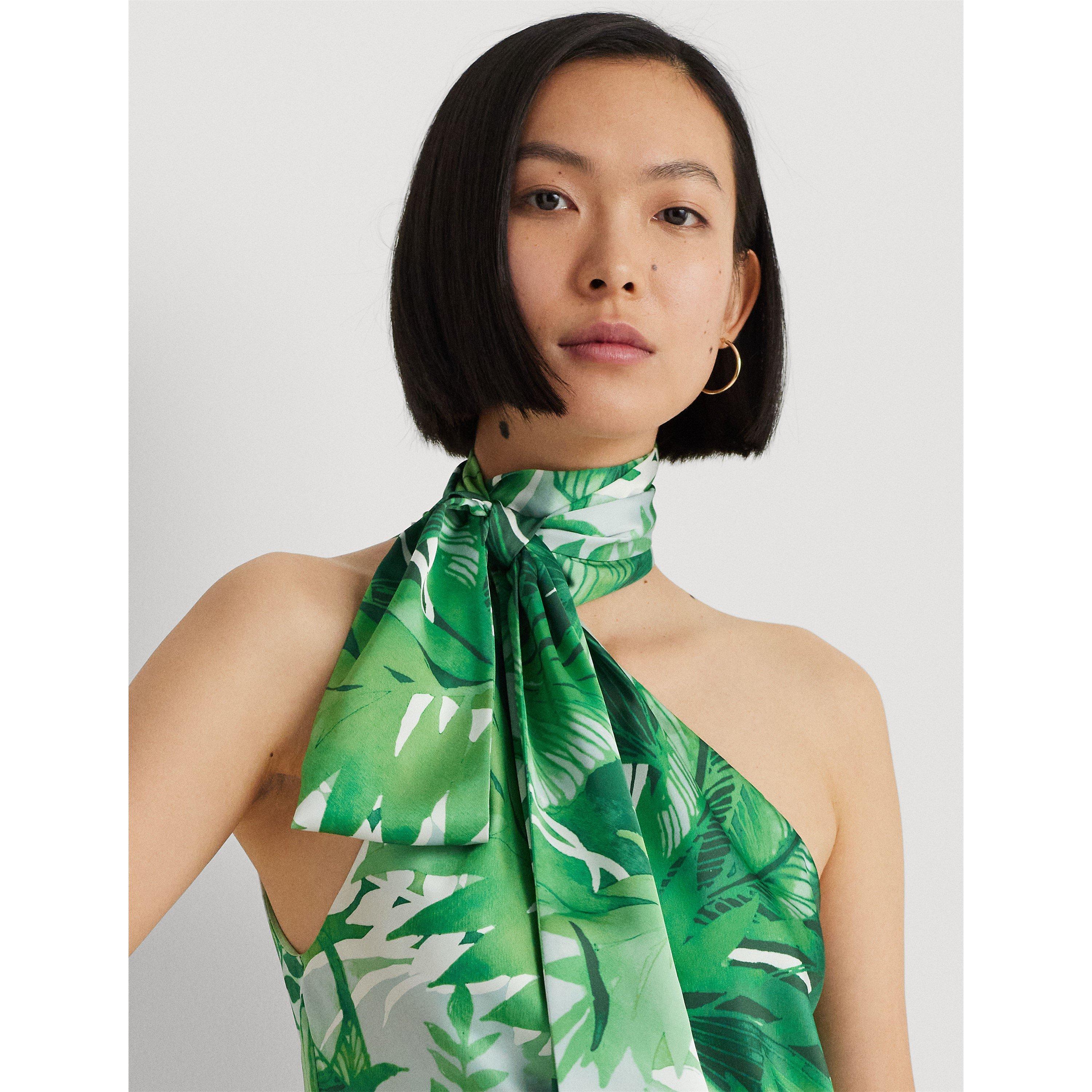 Green Multi - Lauren by Ralph Lauren - Komette Halter Blouse - 4