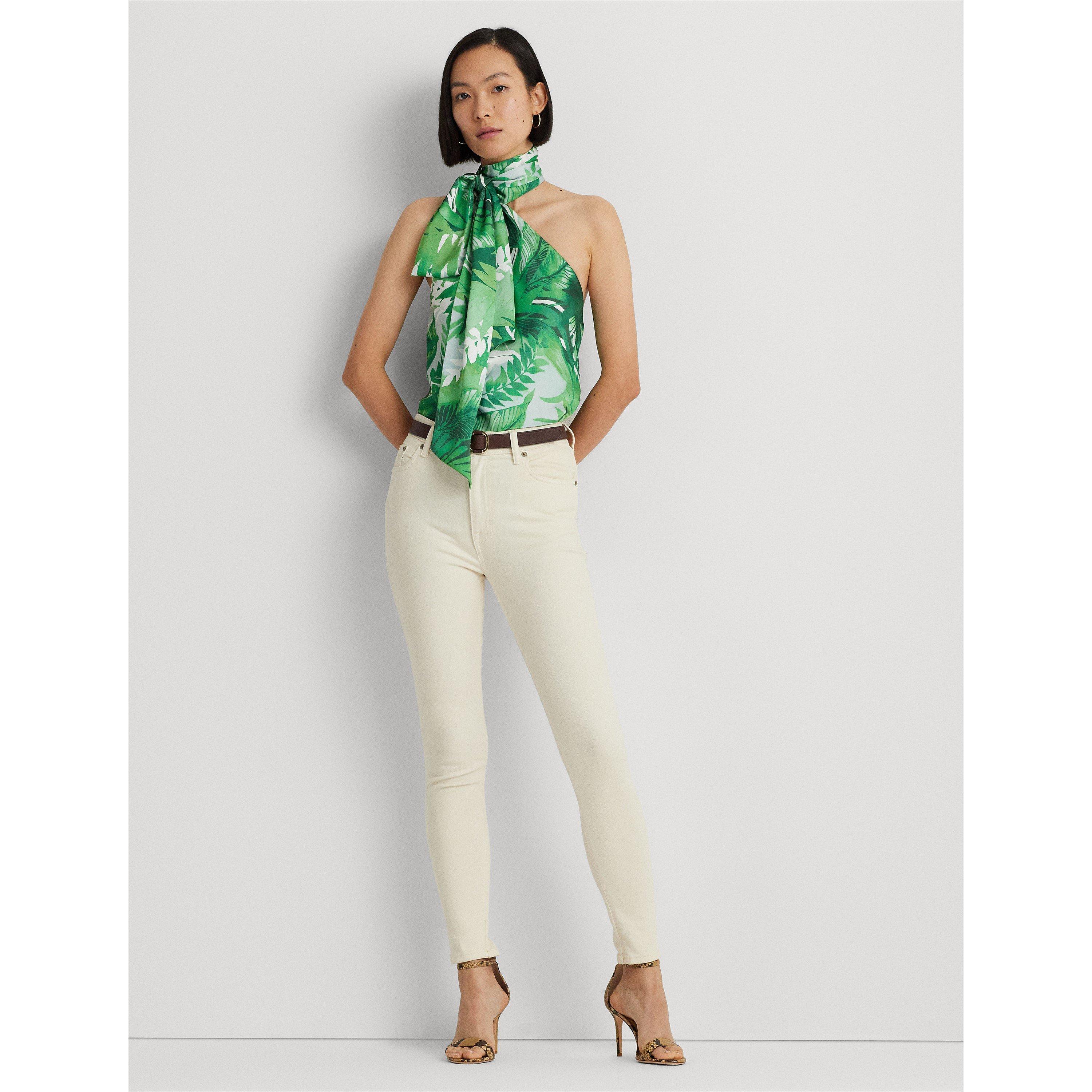 Green Multi - Lauren by Ralph Lauren - Komette Halter Blouse - 5