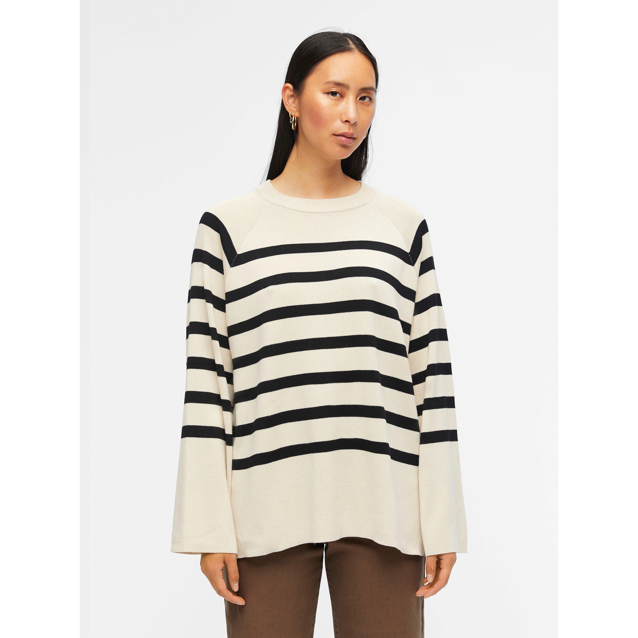 Object Women's Ester Knit Crew Neck Jumper - Sandshell Black - S