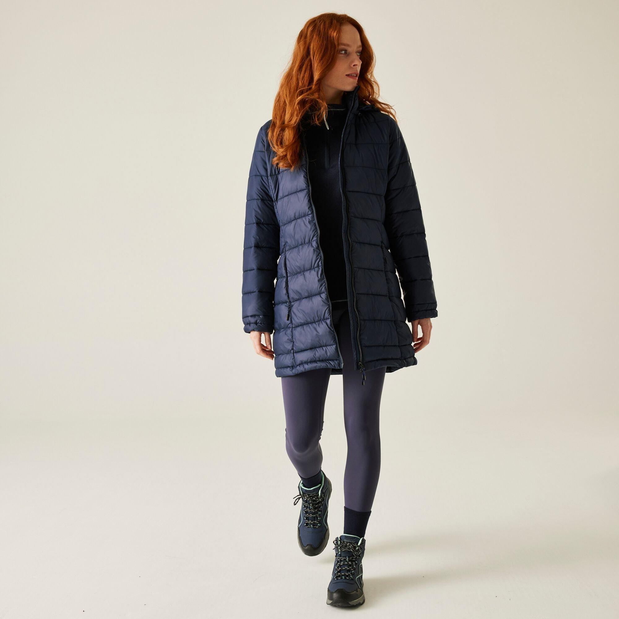 Navy Blue - Regatta - Women's Starler Detachable Hood Water-Resistant Quilted Jacket - 3