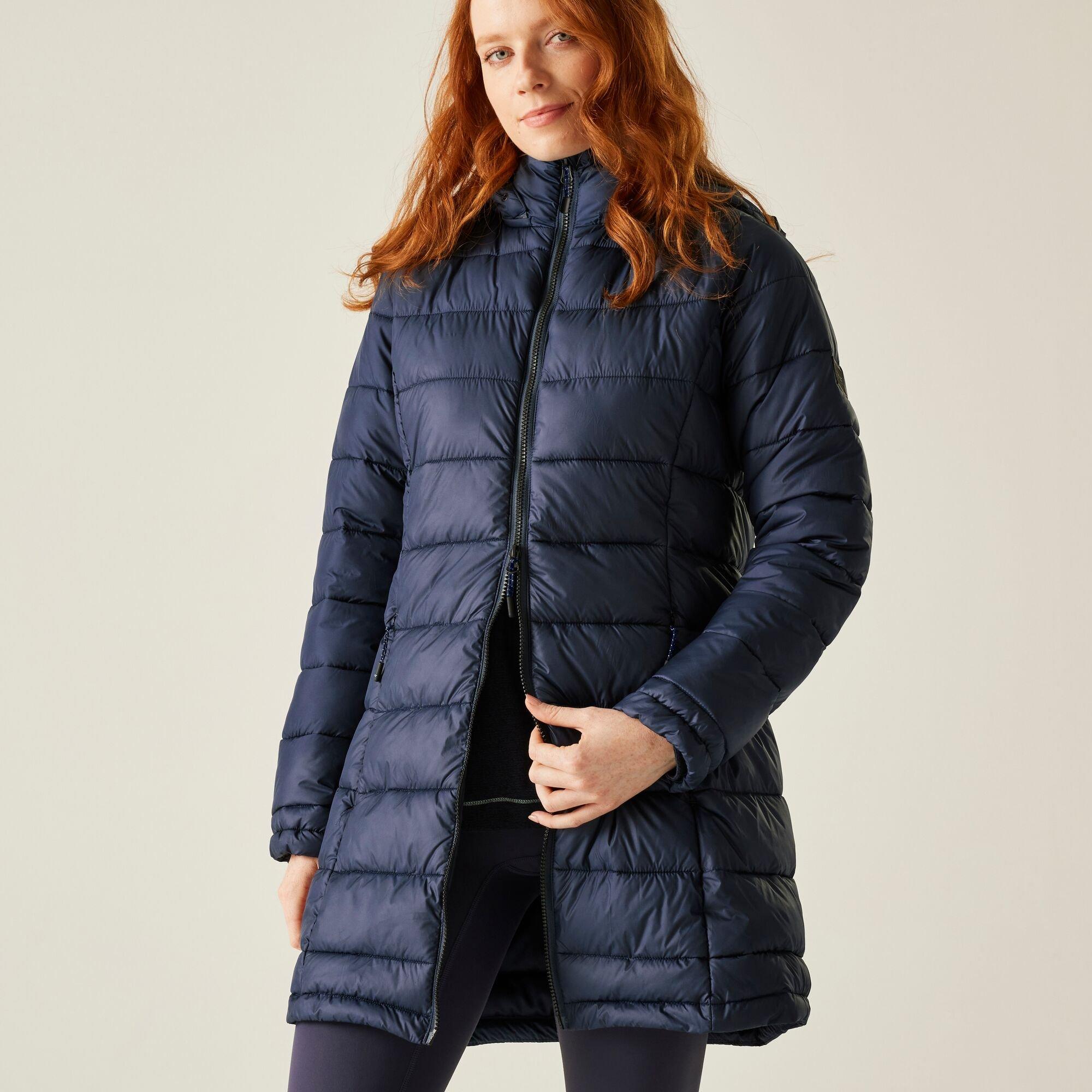 Navy Blue - Regatta - Women's Starler Detachable Hood Water-Resistant Quilted Jacket - 6