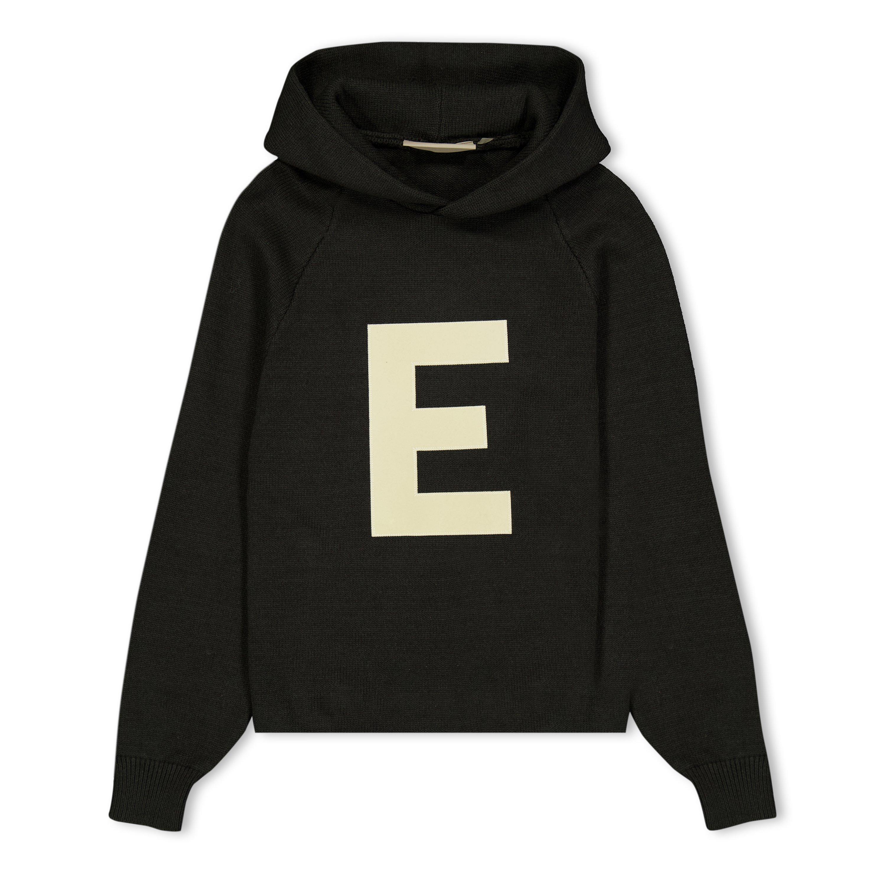 Iron - Fear Of God Essentials - Unisex Kids' Big E Knitted Overhead Hoodie - 1