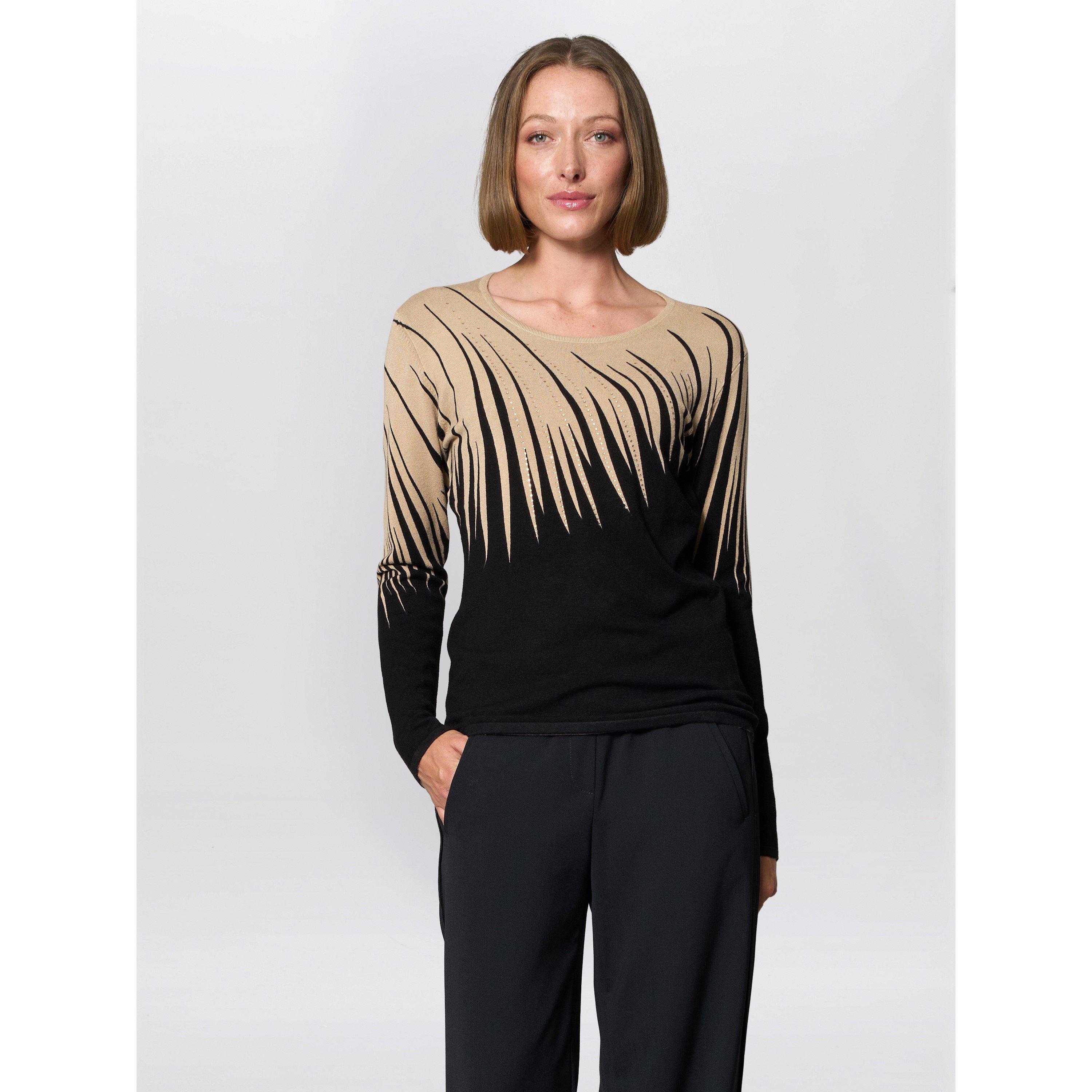 Black / Beige - Gina Bacconi - Neena Abstract Print Jumper - 2