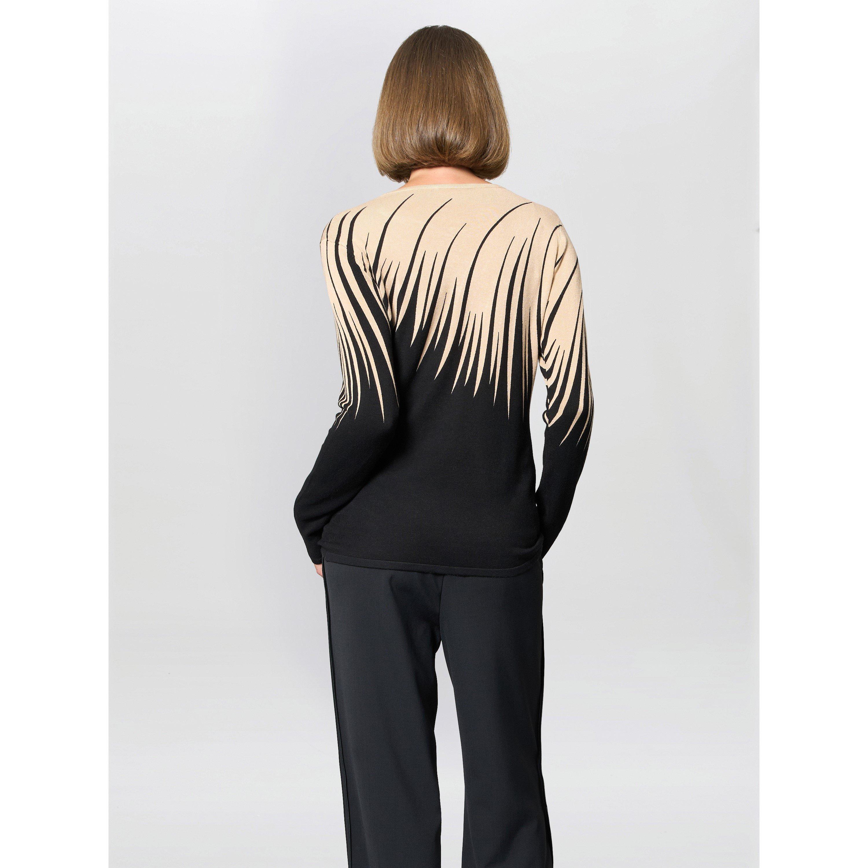 Black / Beige - Gina Bacconi - Neena Abstract Print Jumper - 3