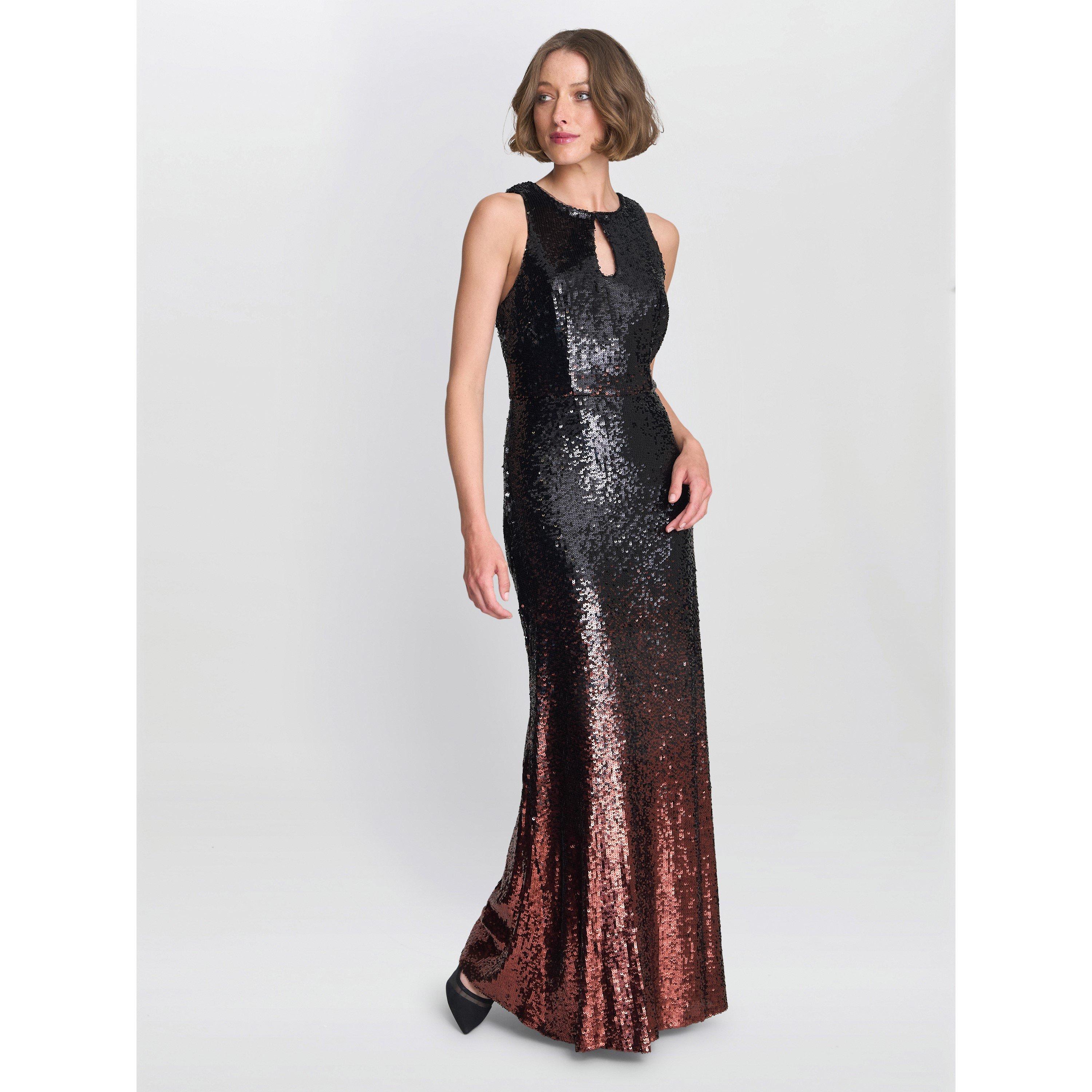 Black - Gina Bacconi - Tallulah Ombre Sequin Maxi Dress - 6