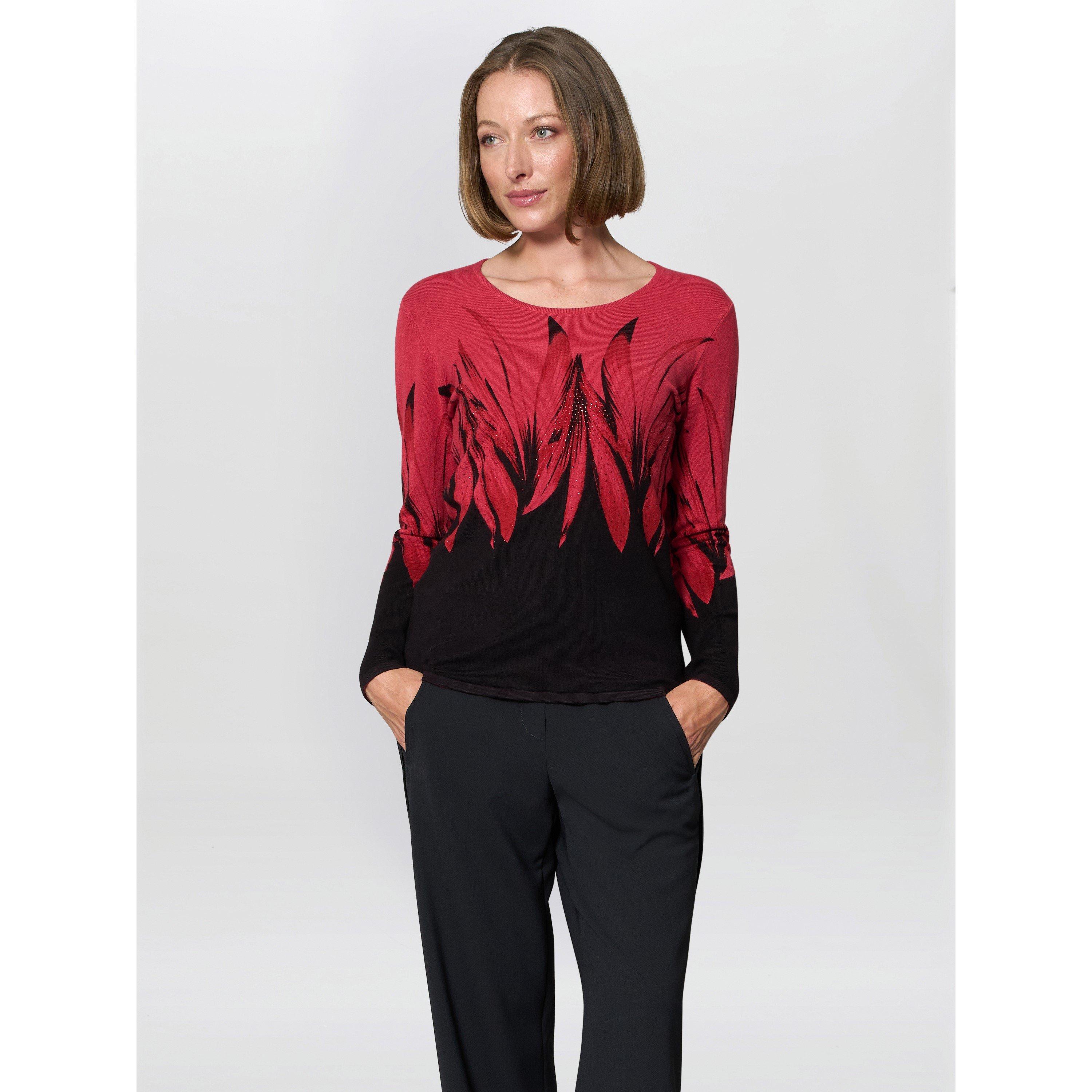 Black / Red - Gina Bacconi - Nellie Floral Diamante Jumper - 2