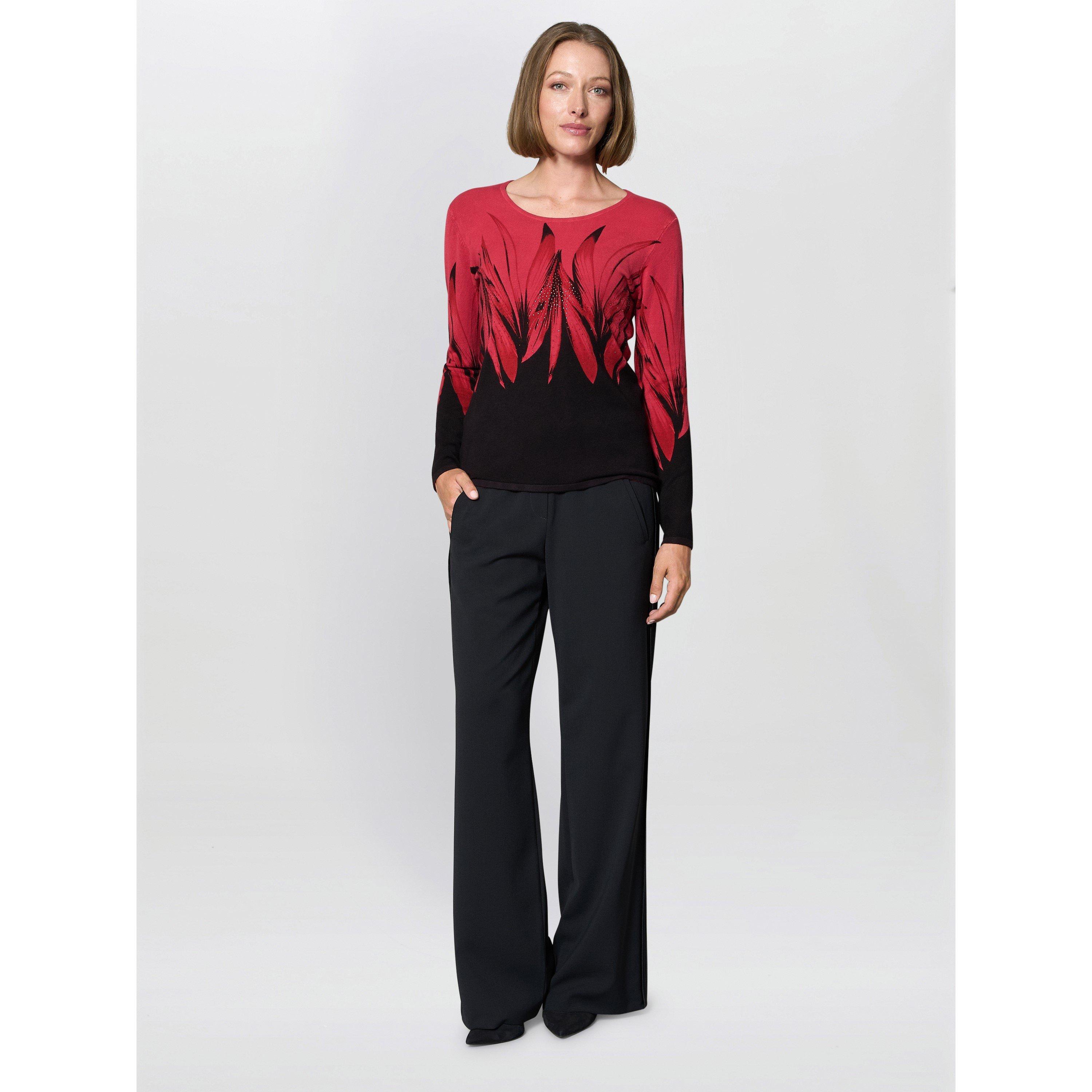 Black / Red - Gina Bacconi - Nellie Floral Diamante Jumper - 4
