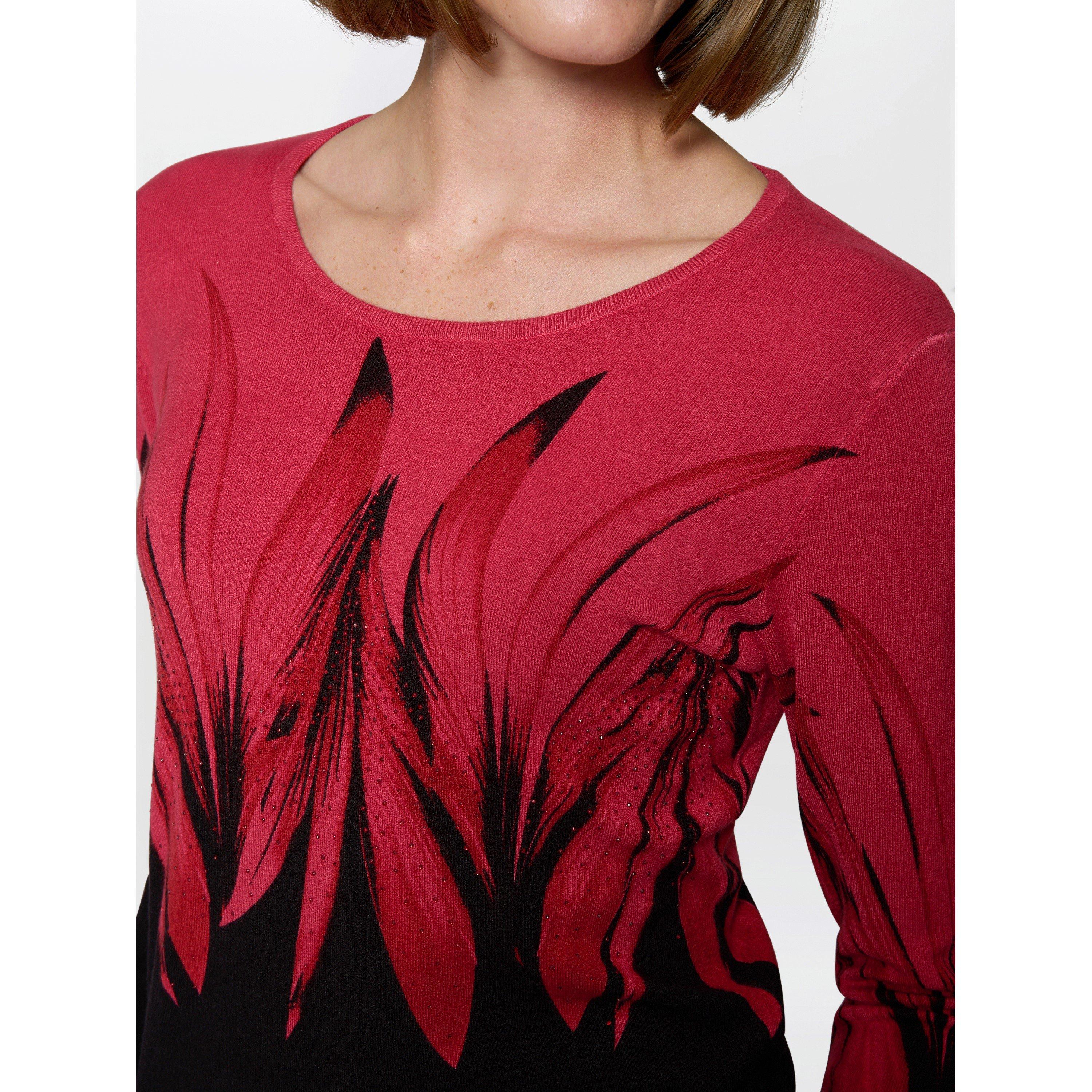 Black / Red - Gina Bacconi - Nellie Floral Diamante Jumper - 5