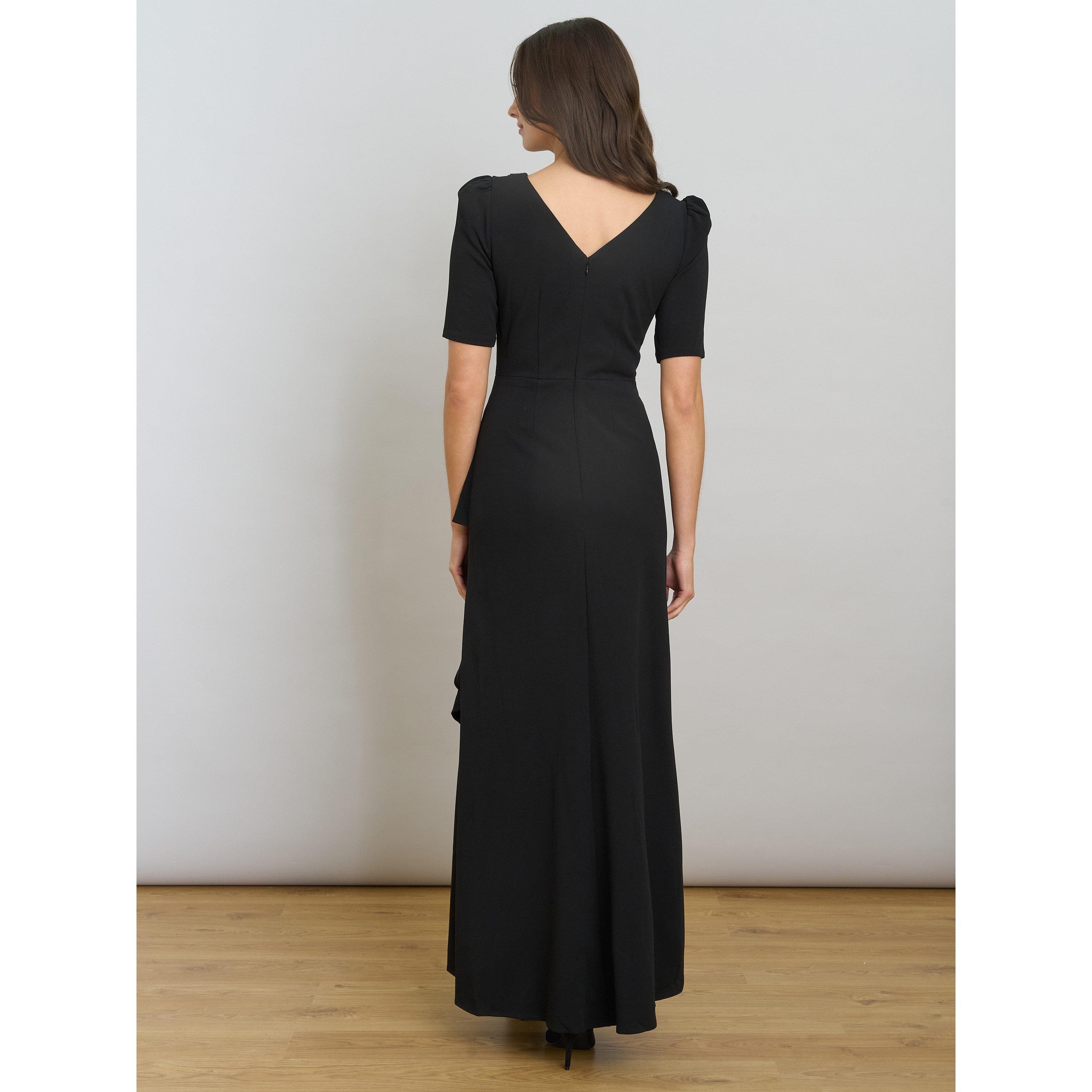 Black - Gina Bacconi - Paola Beaded Neck Maxi Dress - 3