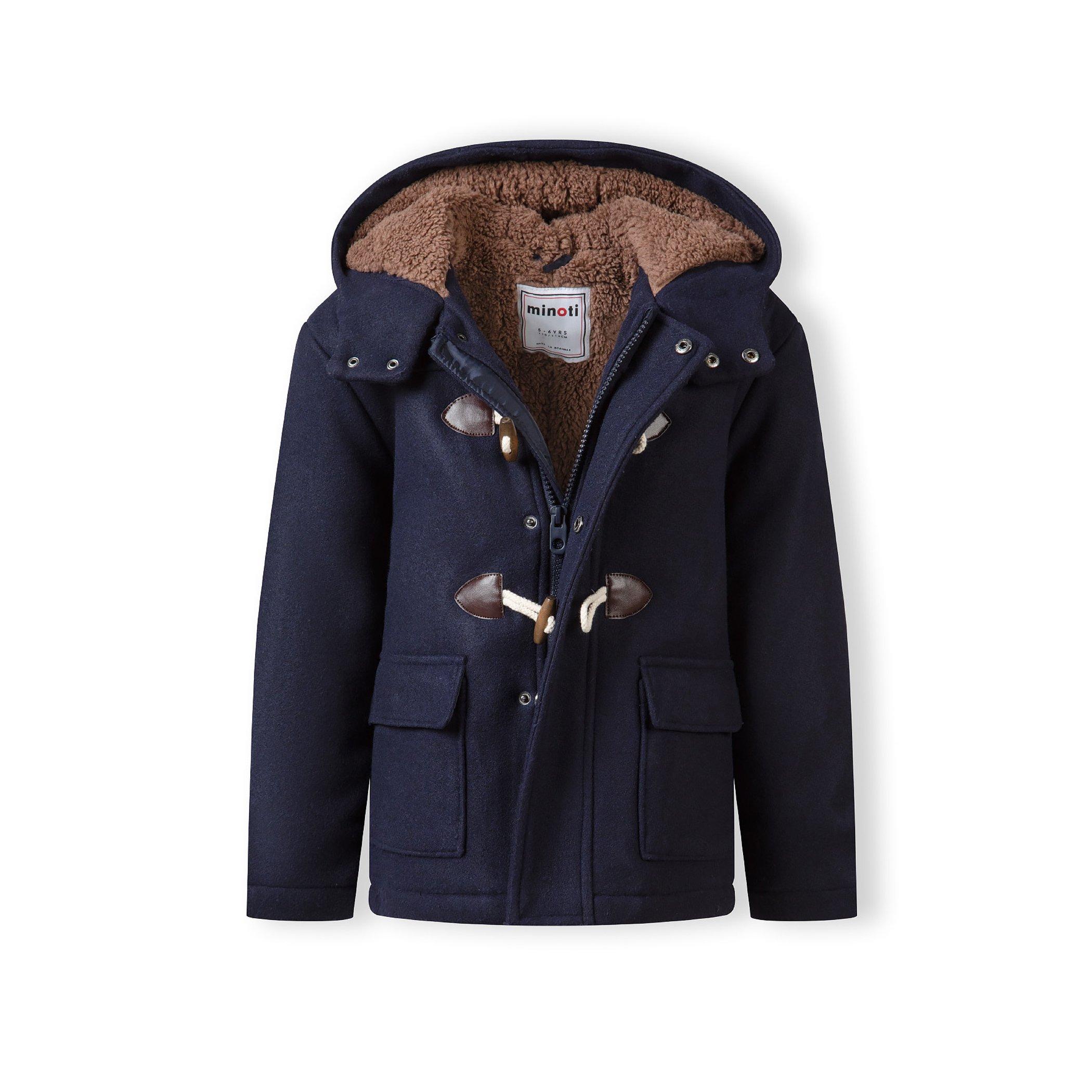 Marineblauw - Minoti - Boys duffle coat with toggle closure navy - 4