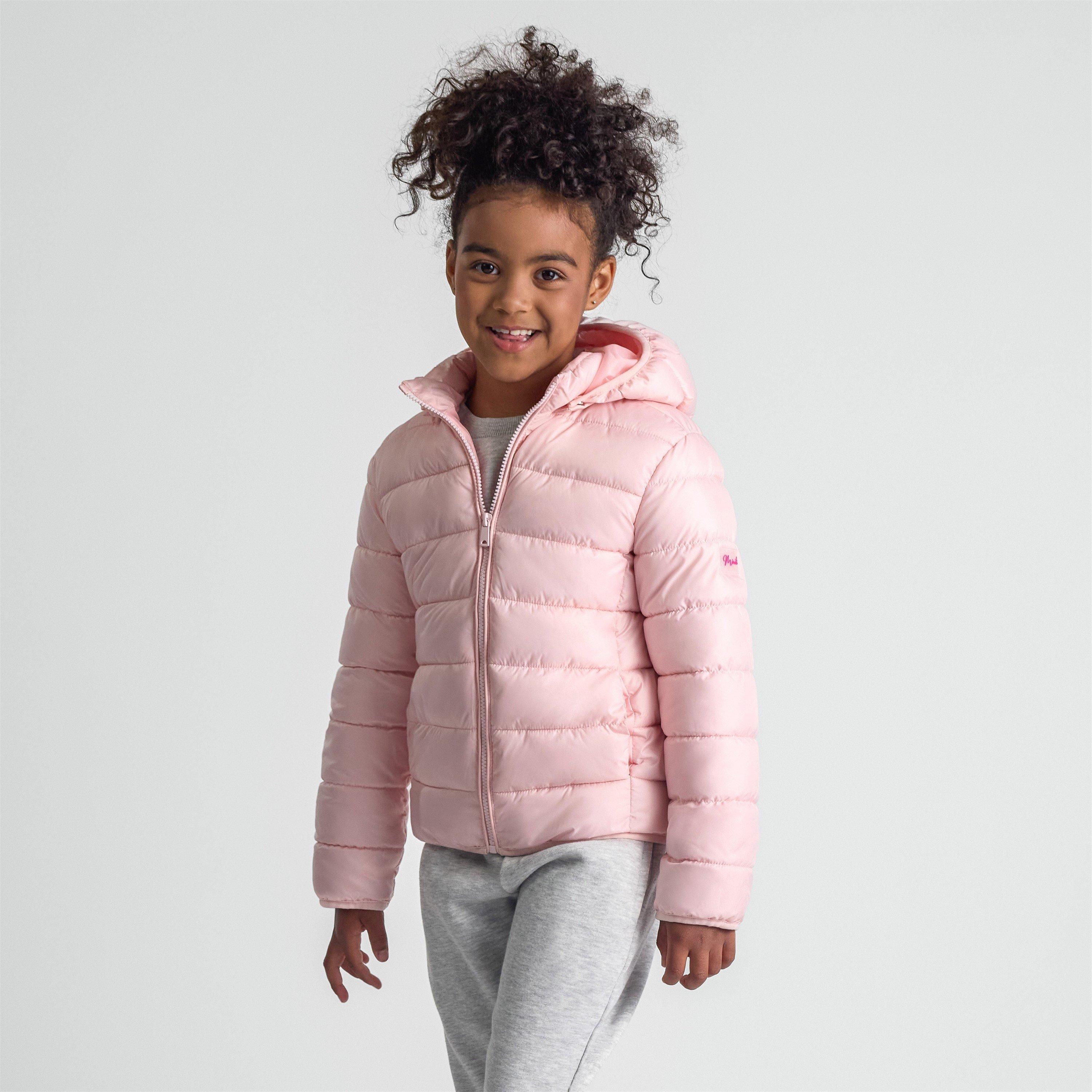 Roze - Minoti - Girls quilted jacket with zip removable hood pink - 2