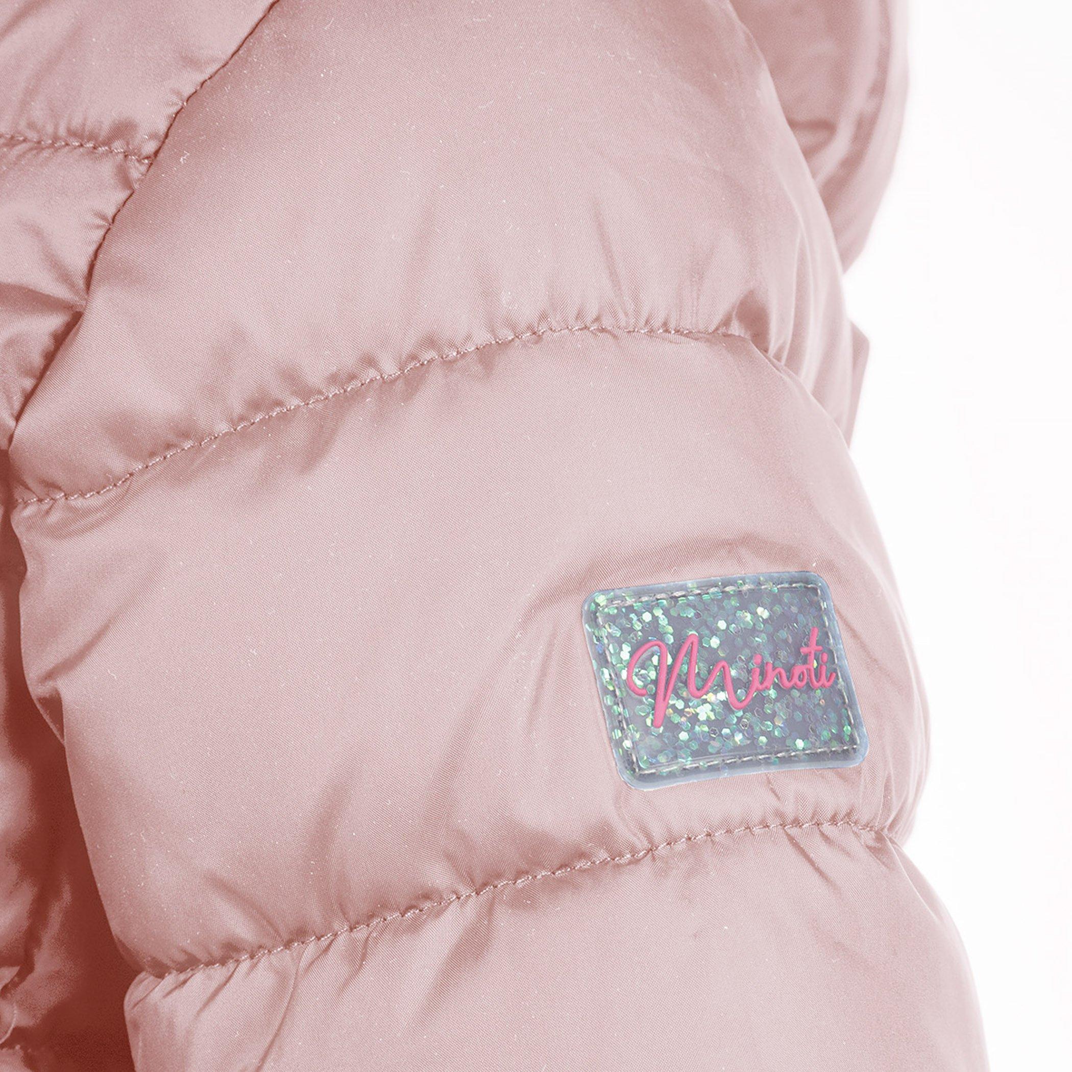 Roze - Minoti - Girls quilted jacket with zip removable hood pink - 7