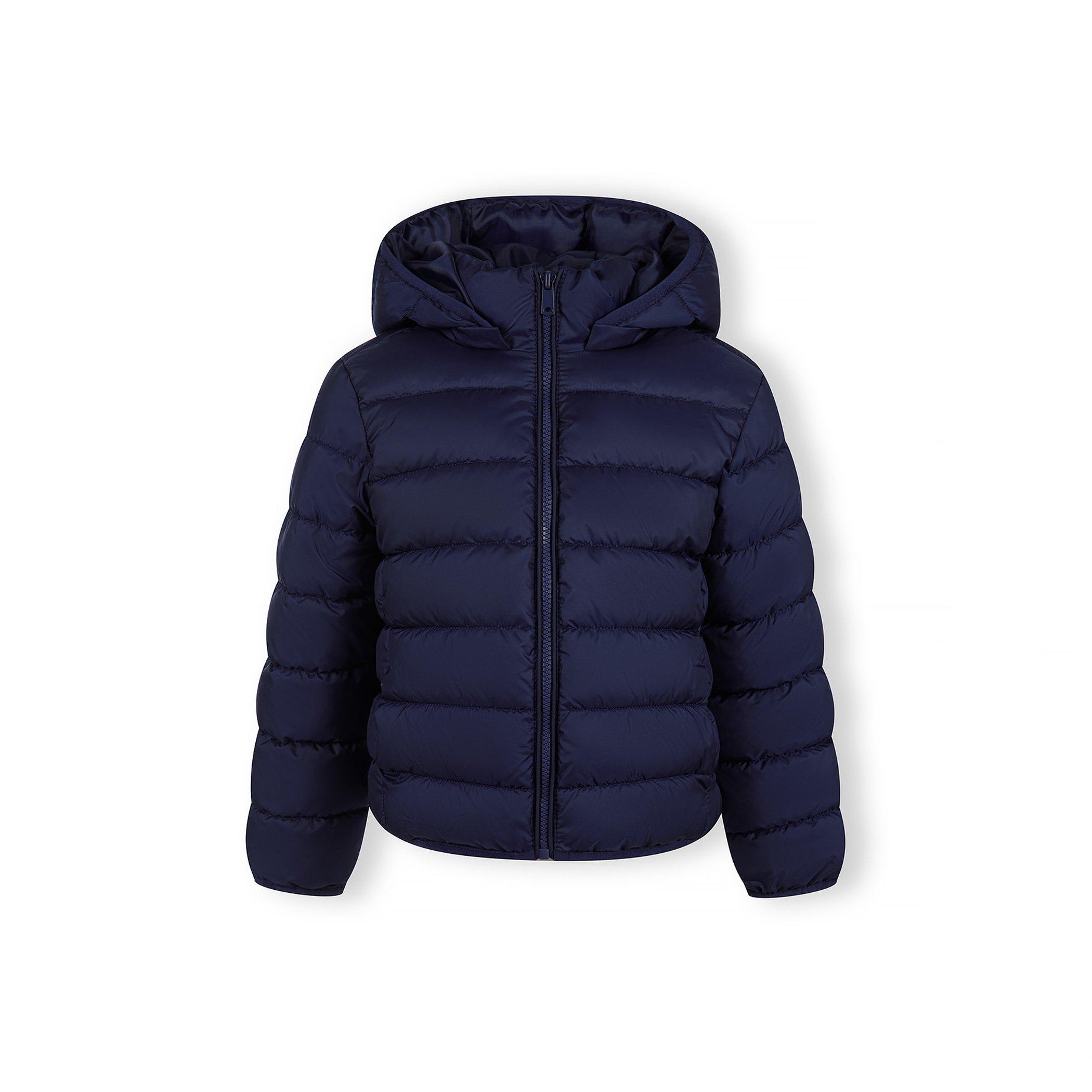 Dark Blue - Minoti - Girls quilted jacket with zip detachable hood navy - 1