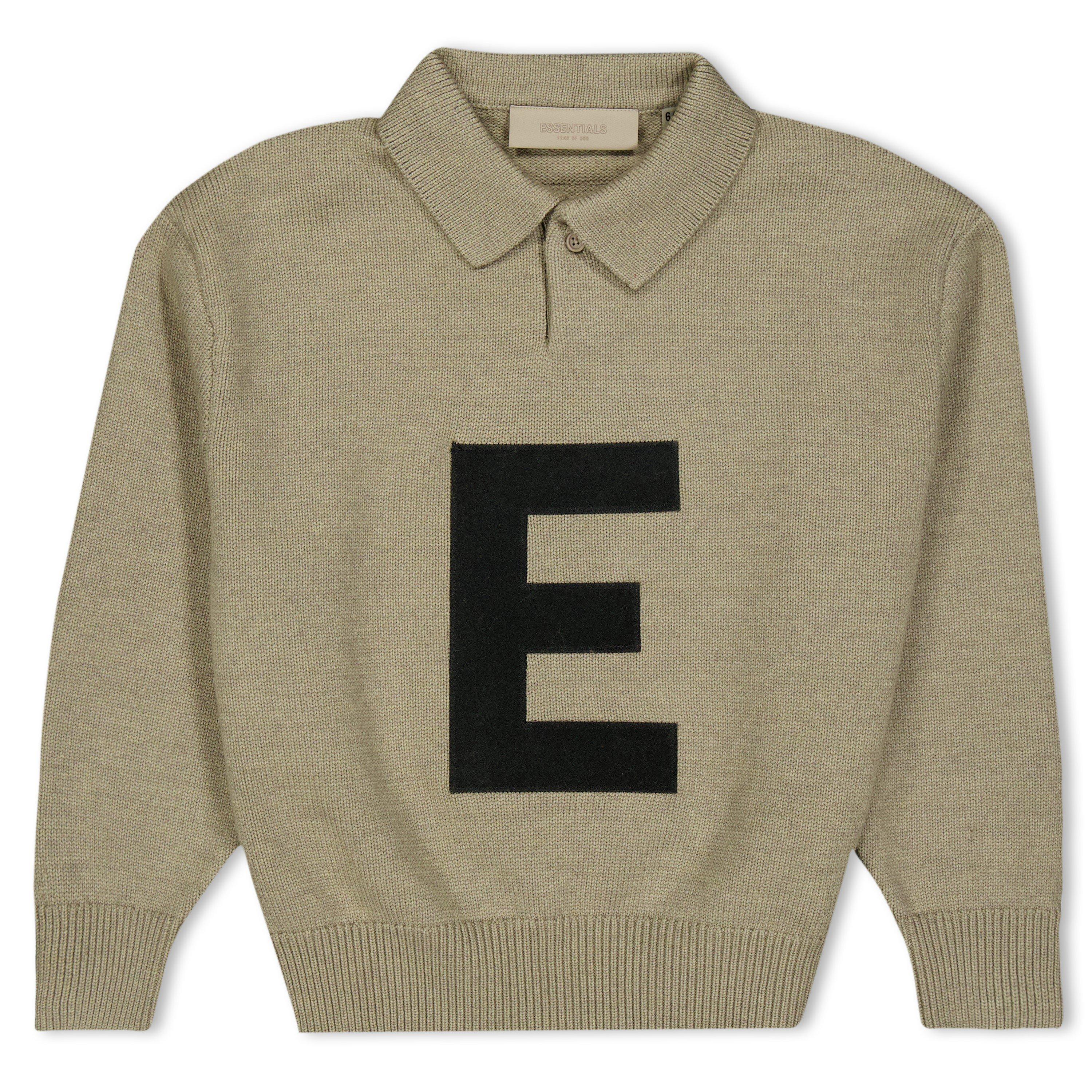 Dark Oatmeal - Fear Of God Essentials - Unisex Kids' Knit Long Sleeve Polo Shirt - 1
