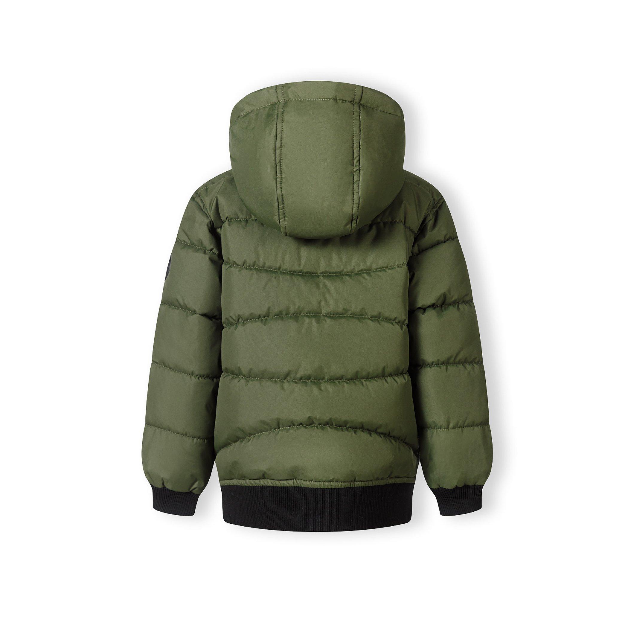 Kaki - Minoti - Boys padded jacket with hood zipped pockets khaki - 3