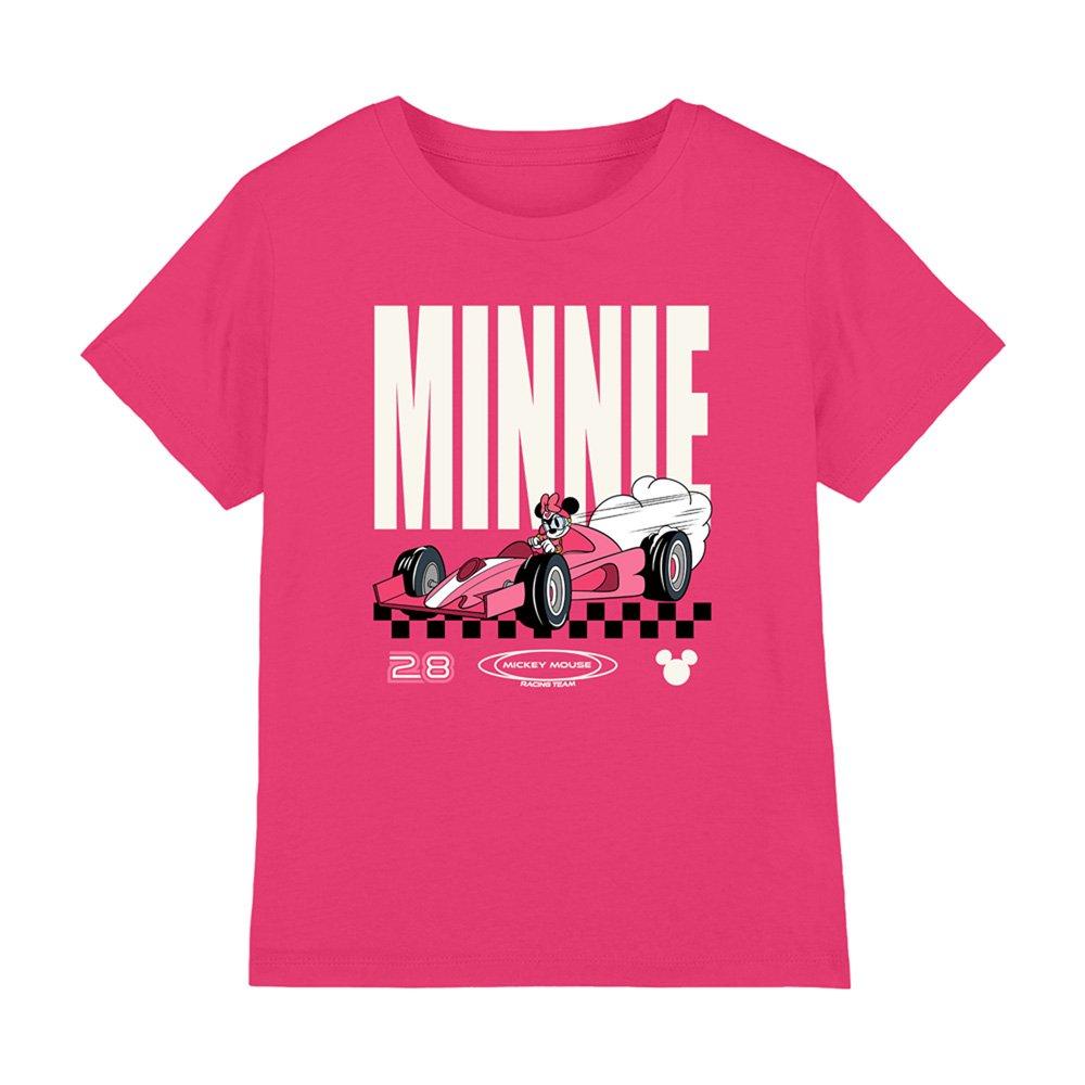 Pink - Disney - Minnie Mouse Racing Team Kids T-Shirt Hot Pink - 1