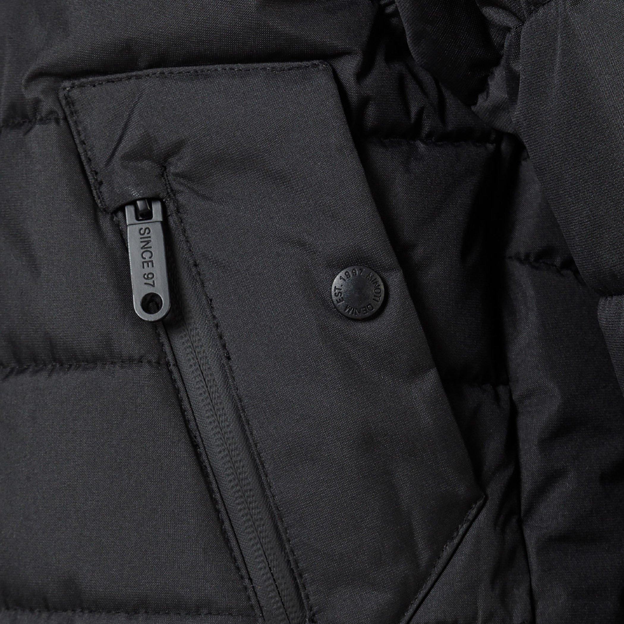 Black - Minoti - Boys padded jacket with hood black - 5