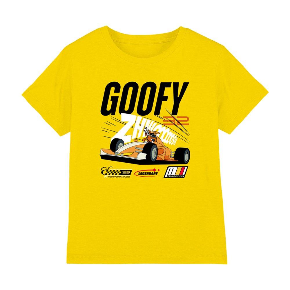 Yellow - Disney - Goofy Racing Car Kids T-Shirt Yellow - 1