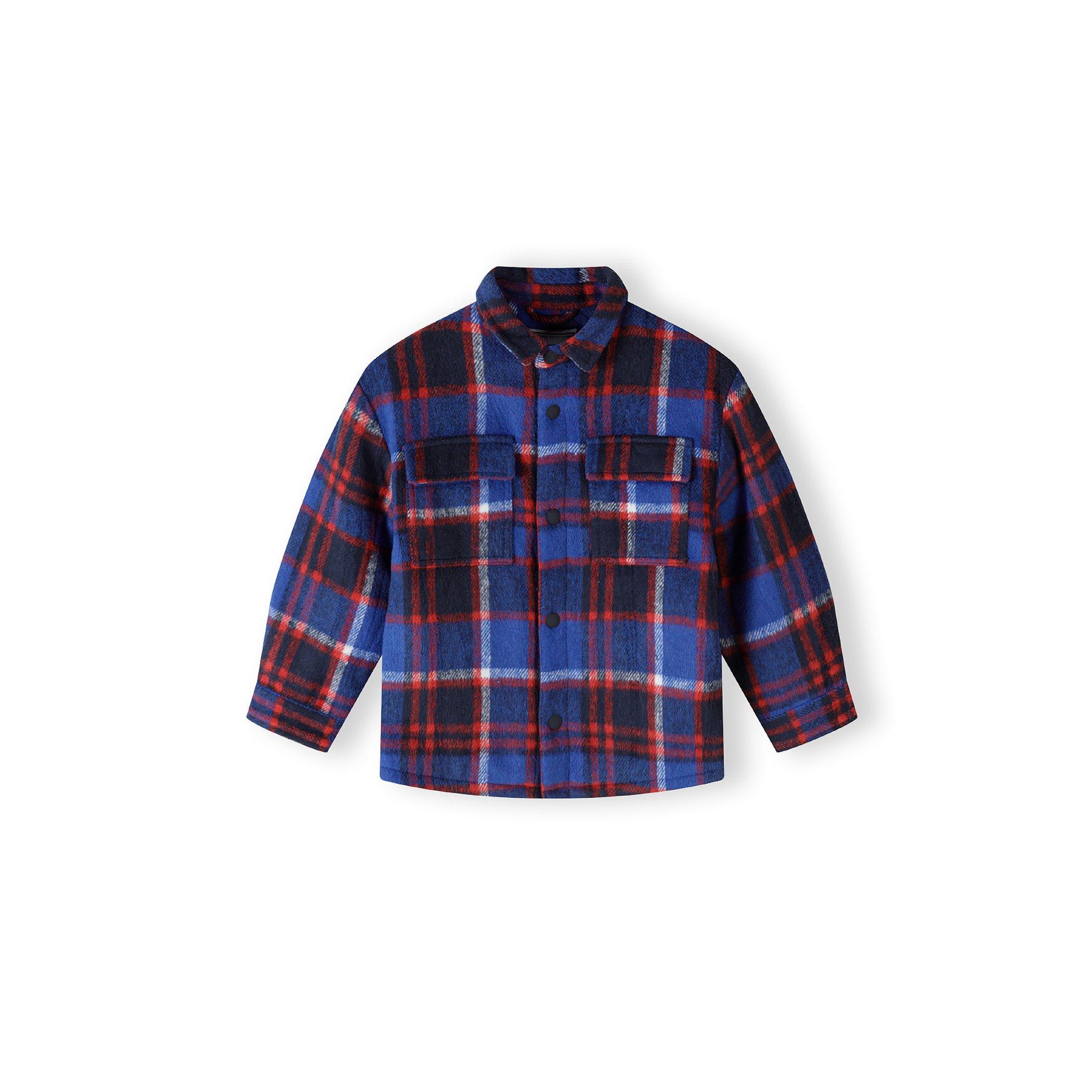 Blue - Minoti - Boys padded shirt jacket quilted blue - 1