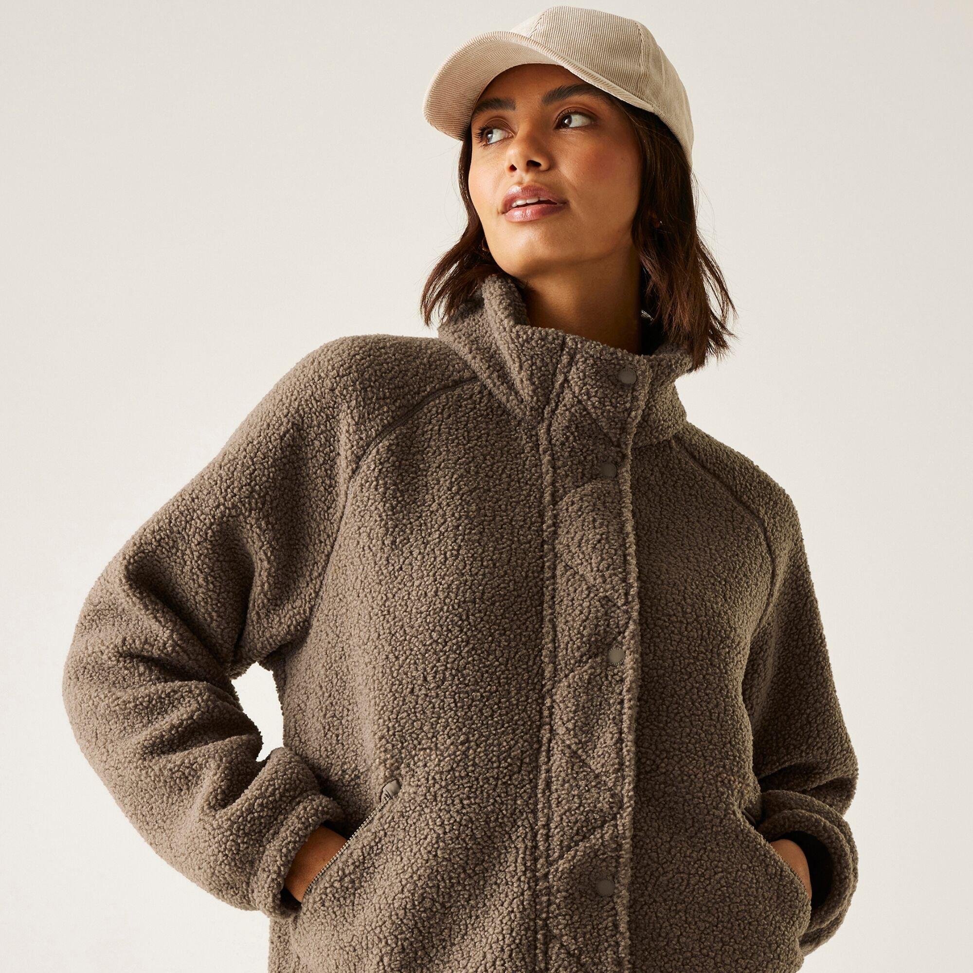 Brown - Regatta - Women's Emilica Borg Recycled Full Zip Fleece - 1