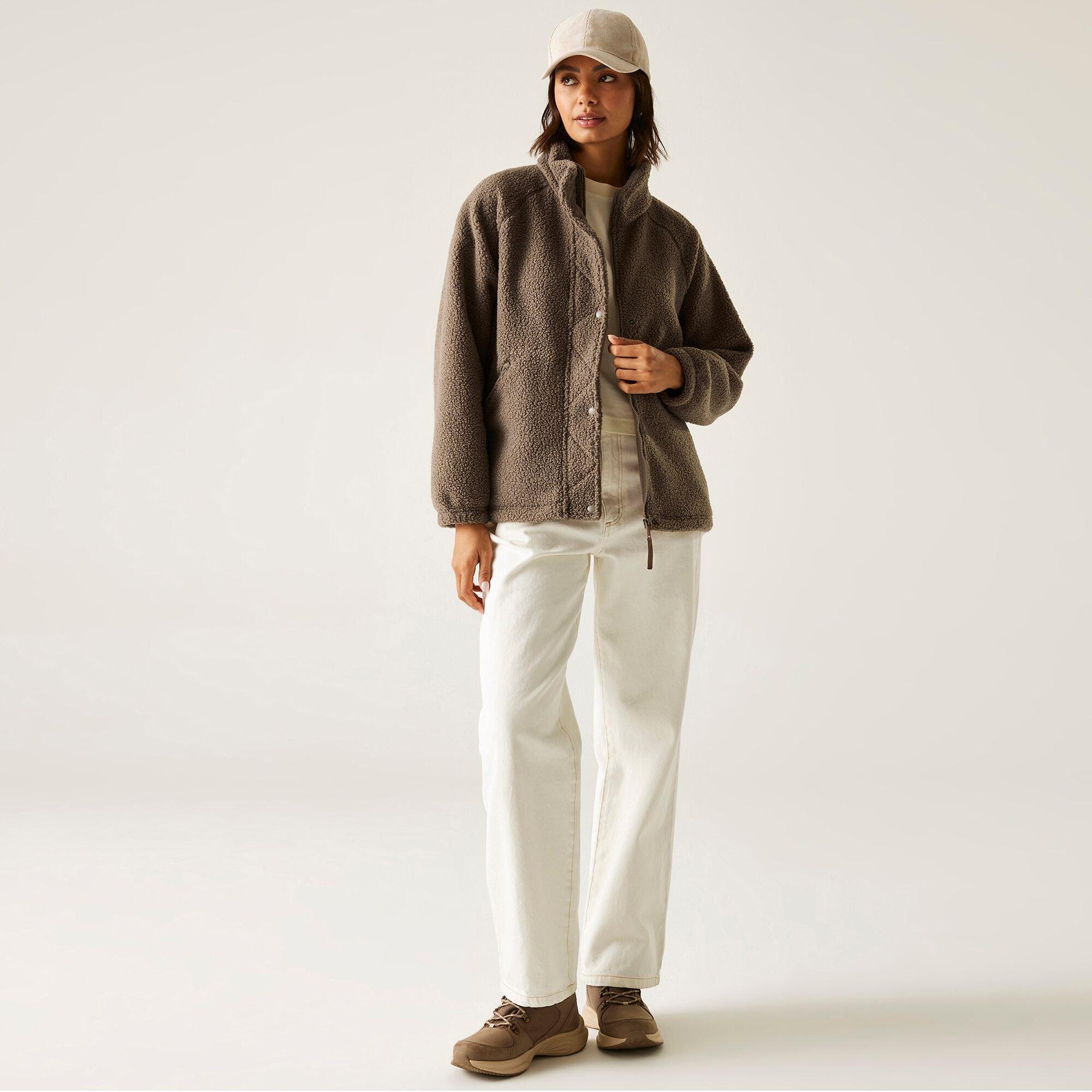 Brown - Regatta - Women's Emilica Borg Recycled Full Zip Fleece - 3