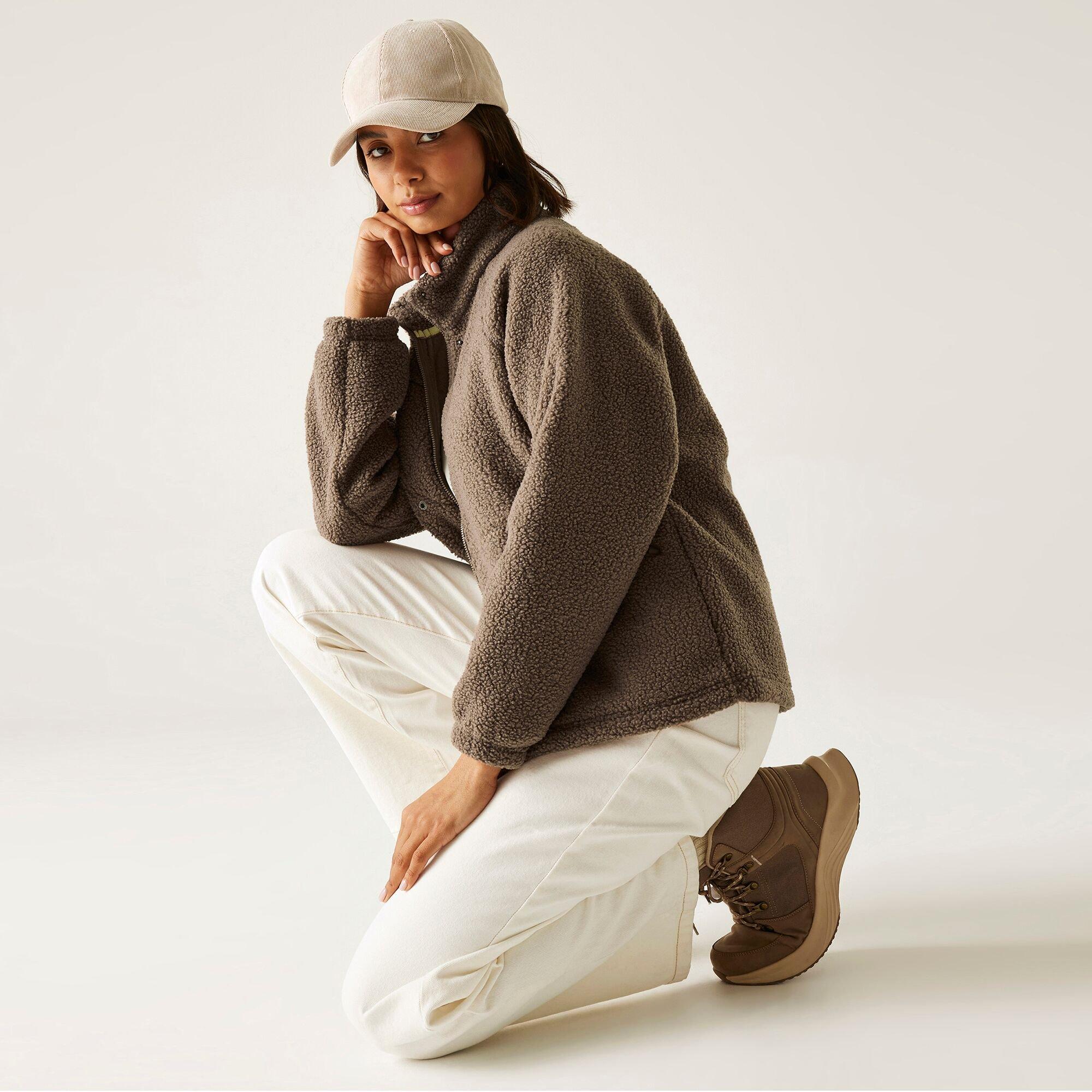 Brown - Regatta - Women's Emilica Borg Recycled Full Zip Fleece - 4