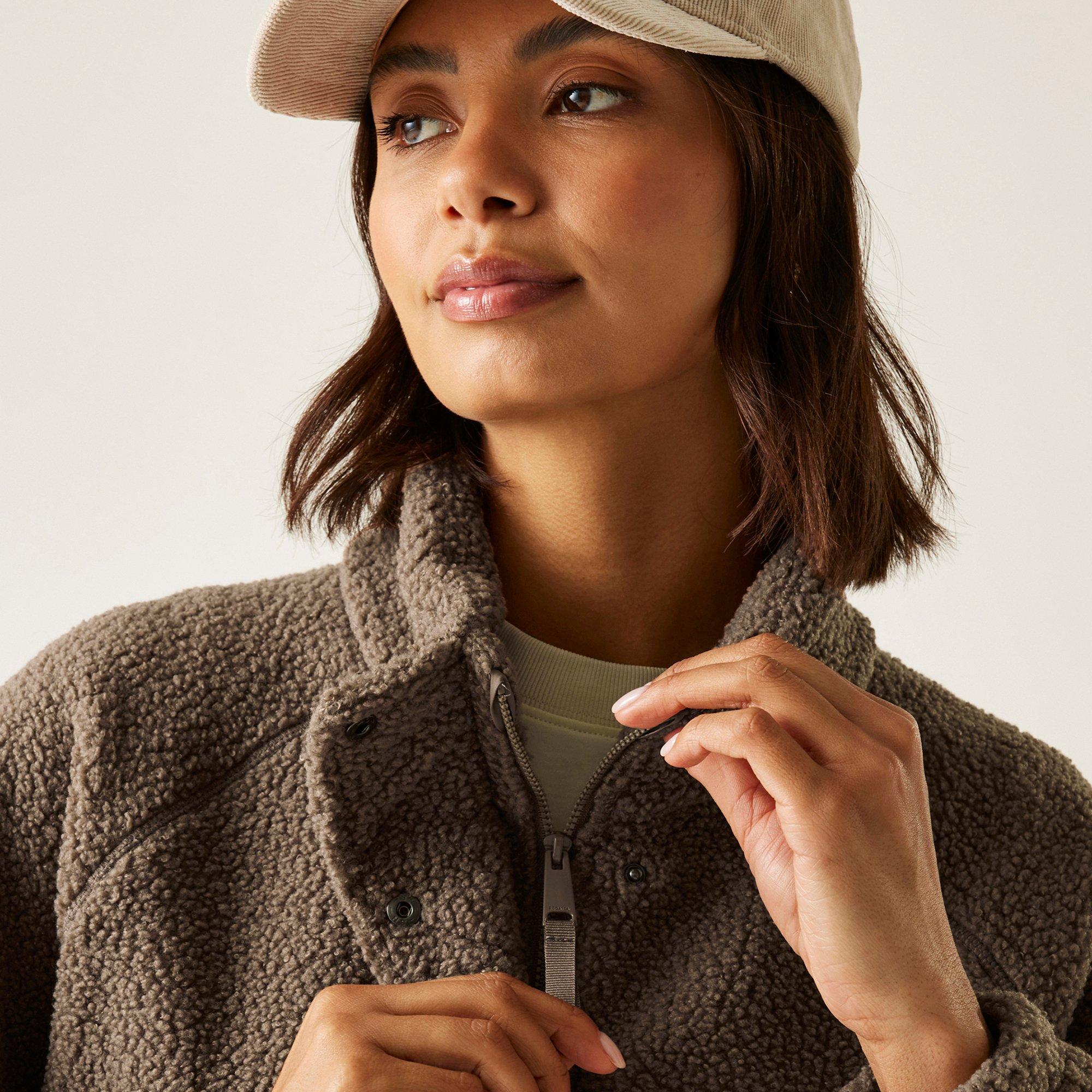 Brown - Regatta - Women's Emilica Borg Recycled Full Zip Fleece - 5