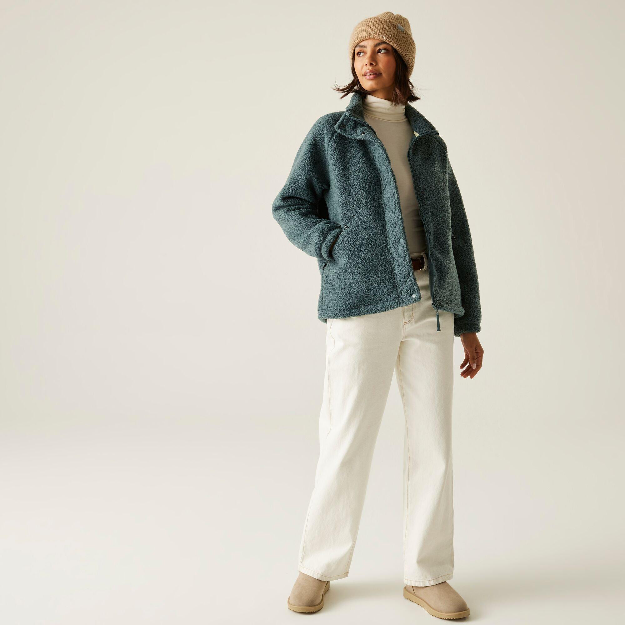 Green - Regatta - Women's Emilica Borg Recycled Full Zip Fleece - 3