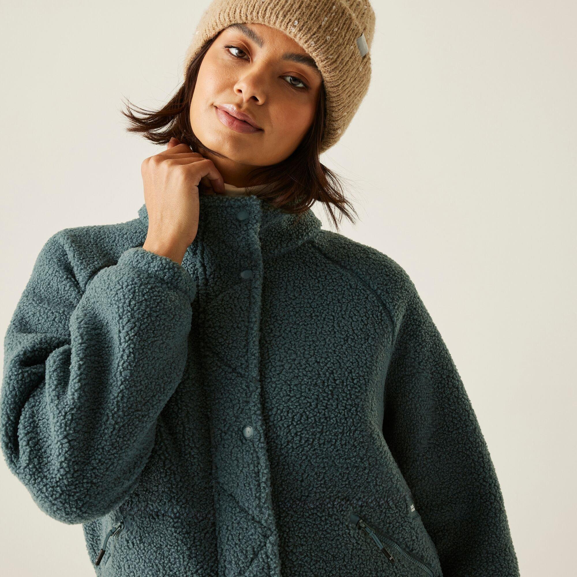 Green - Regatta - Women's Emilica Borg Recycled Full Zip Fleece - 4