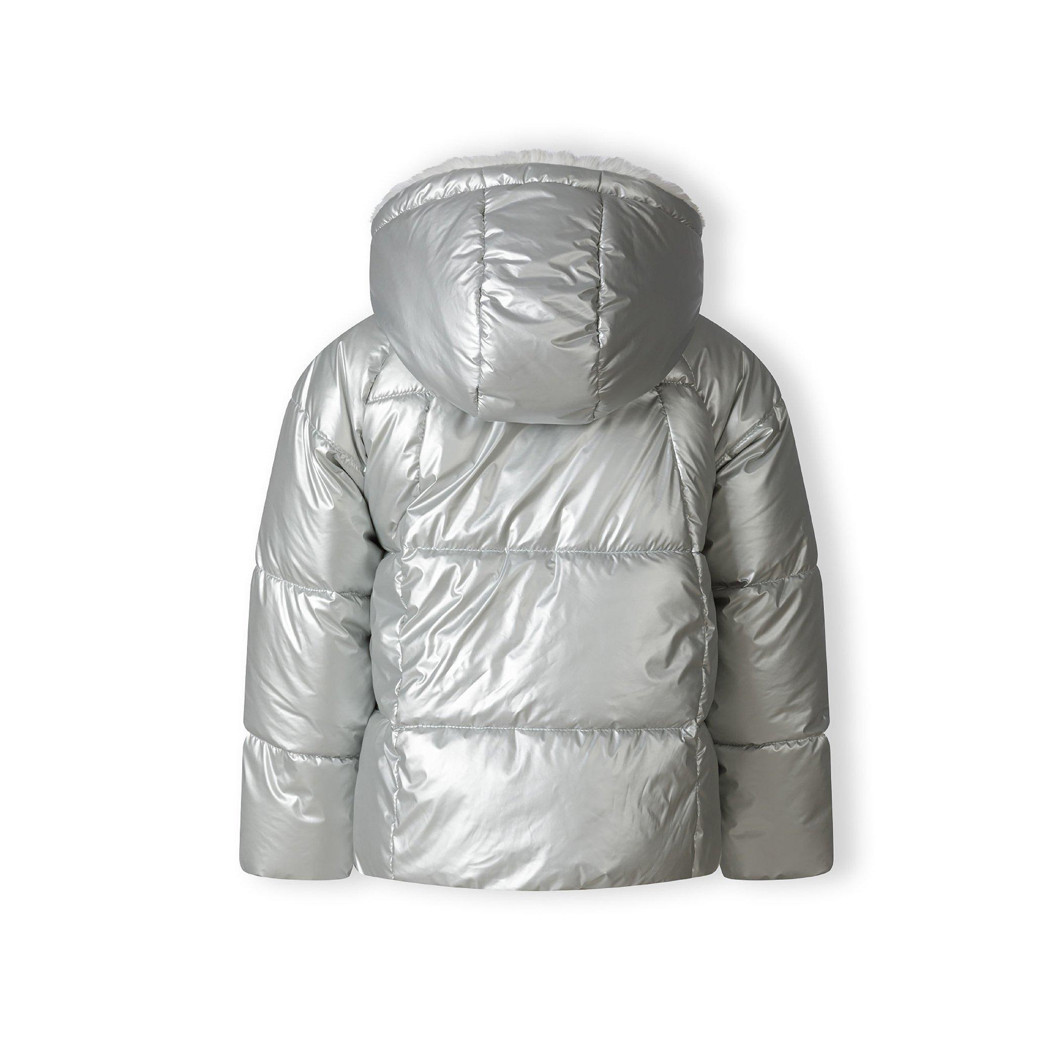 Zilver - Minoti - Girls padded reversible jacket silver - 4