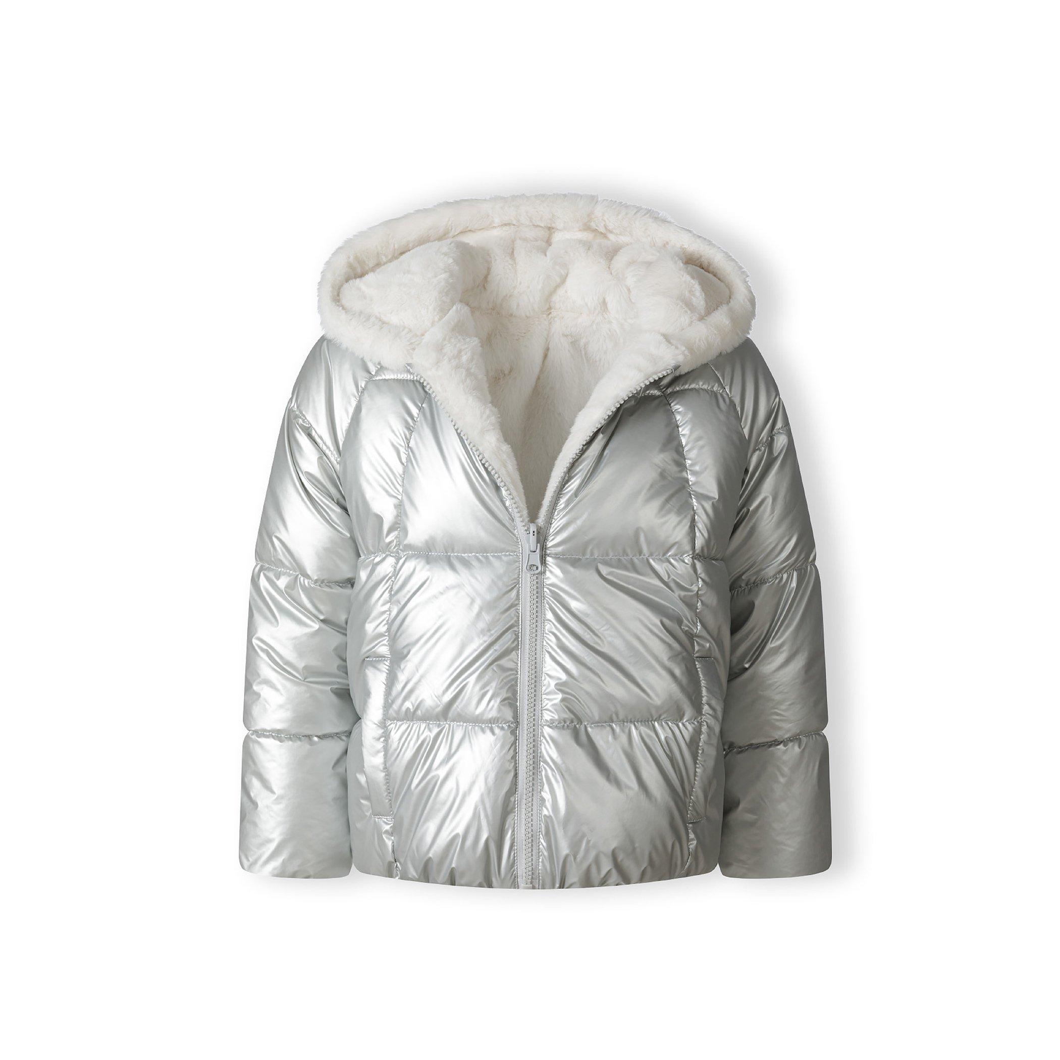 Zilver - Minoti - Girls padded reversible jacket silver - 5