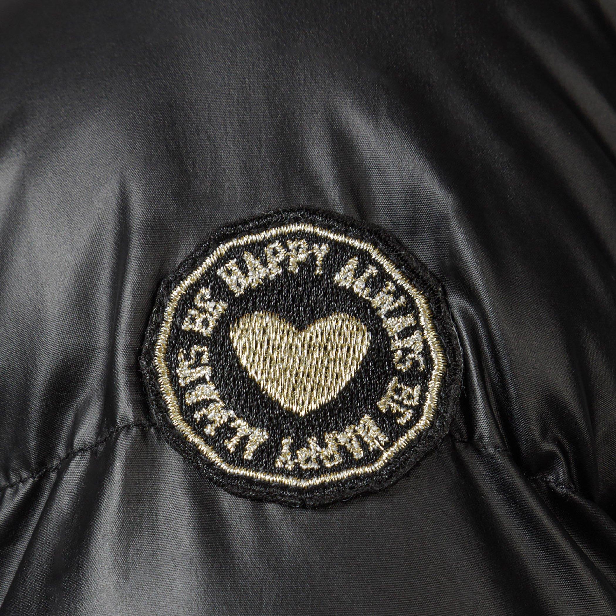 Zwart - Minoti - Girls padded jacket faux fur lining black - 6