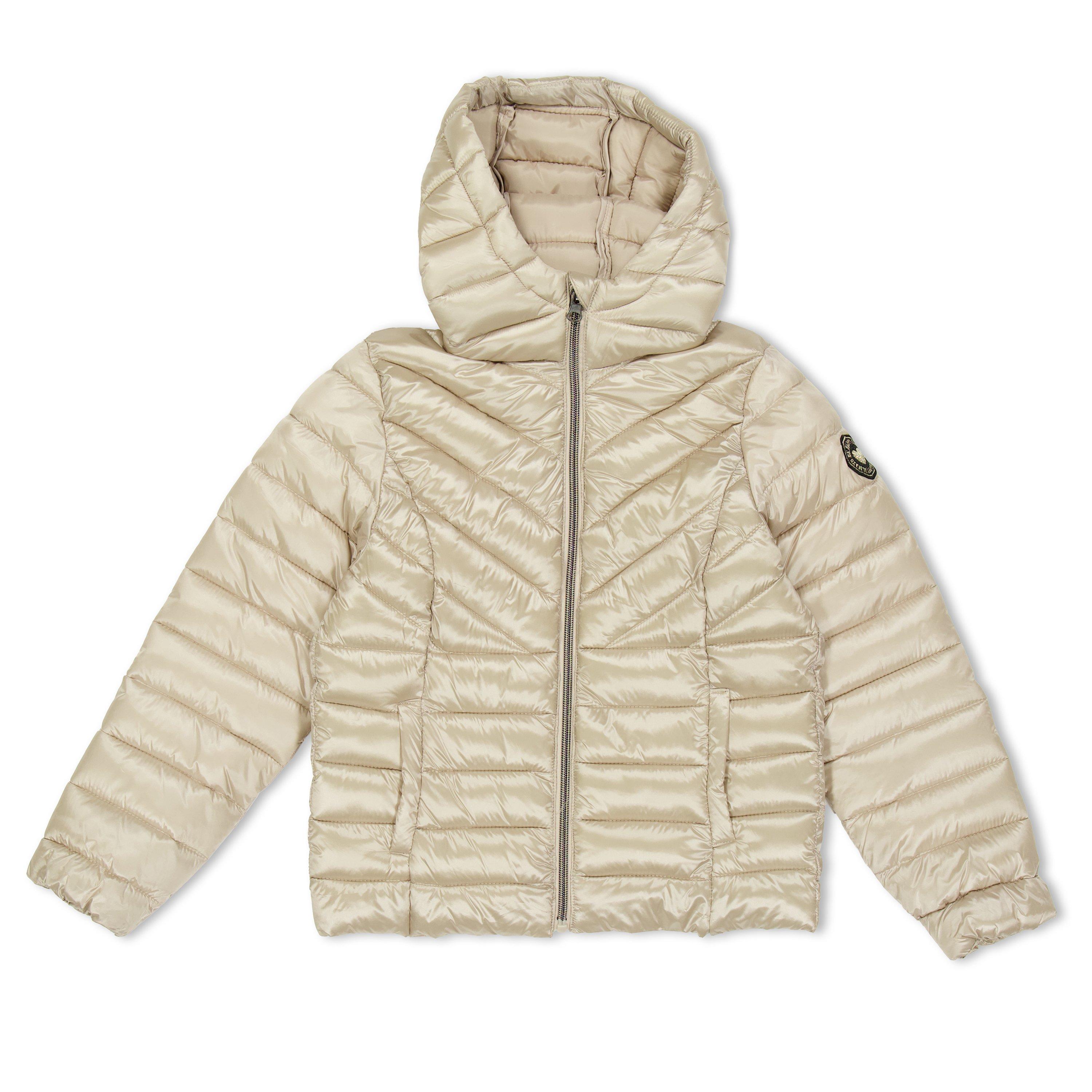Stone - Minoti - Girls quilted jacket with hood zip fastening grey - 1