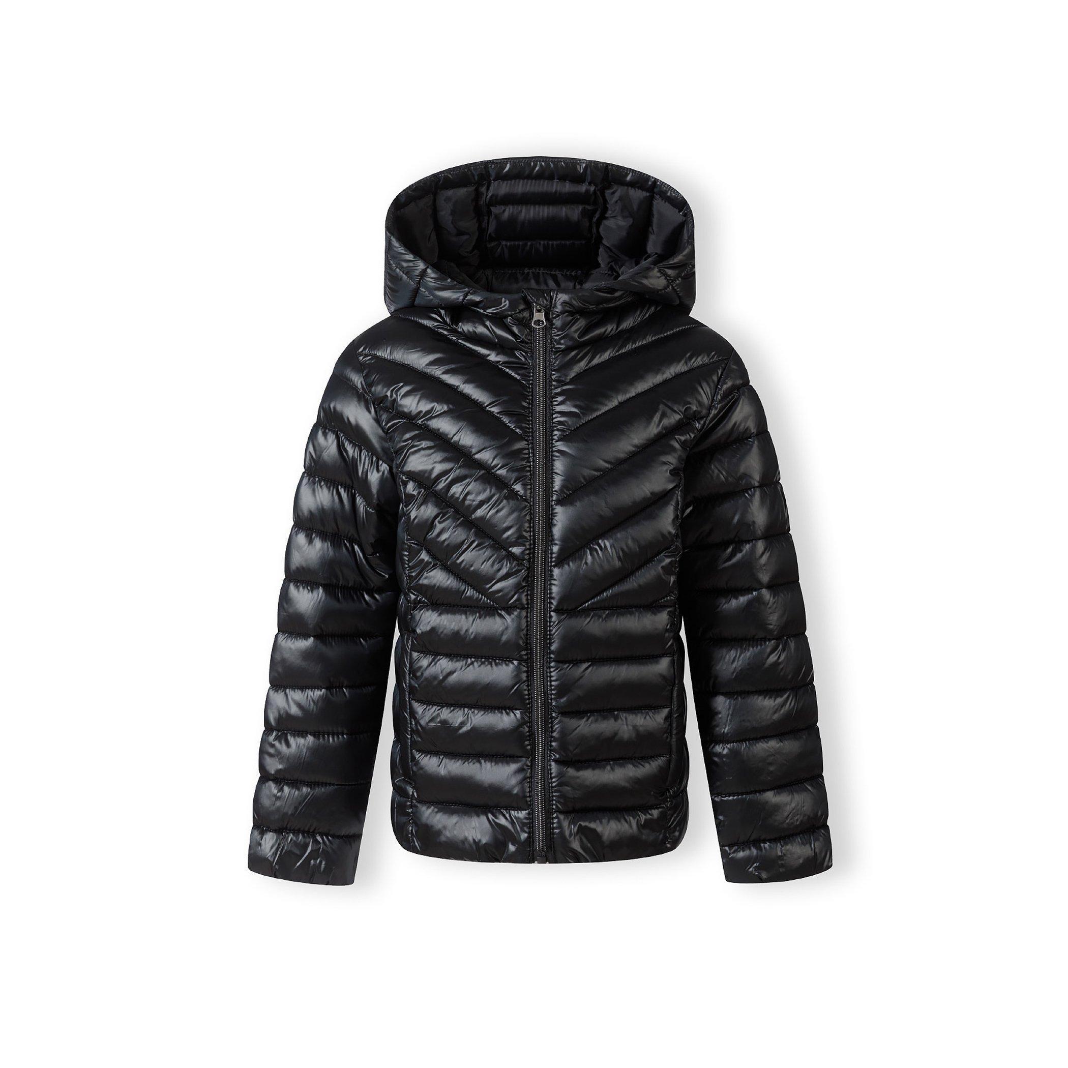 Minoti  Girls Quilted Hooded Jacket Zip Fastening Black - 4-5 Yrs