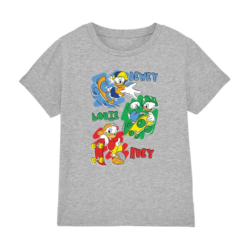 Light Grey - Disney - Huey Dewey And Louie Skateboard Ducks Kids T-Shir - 1
